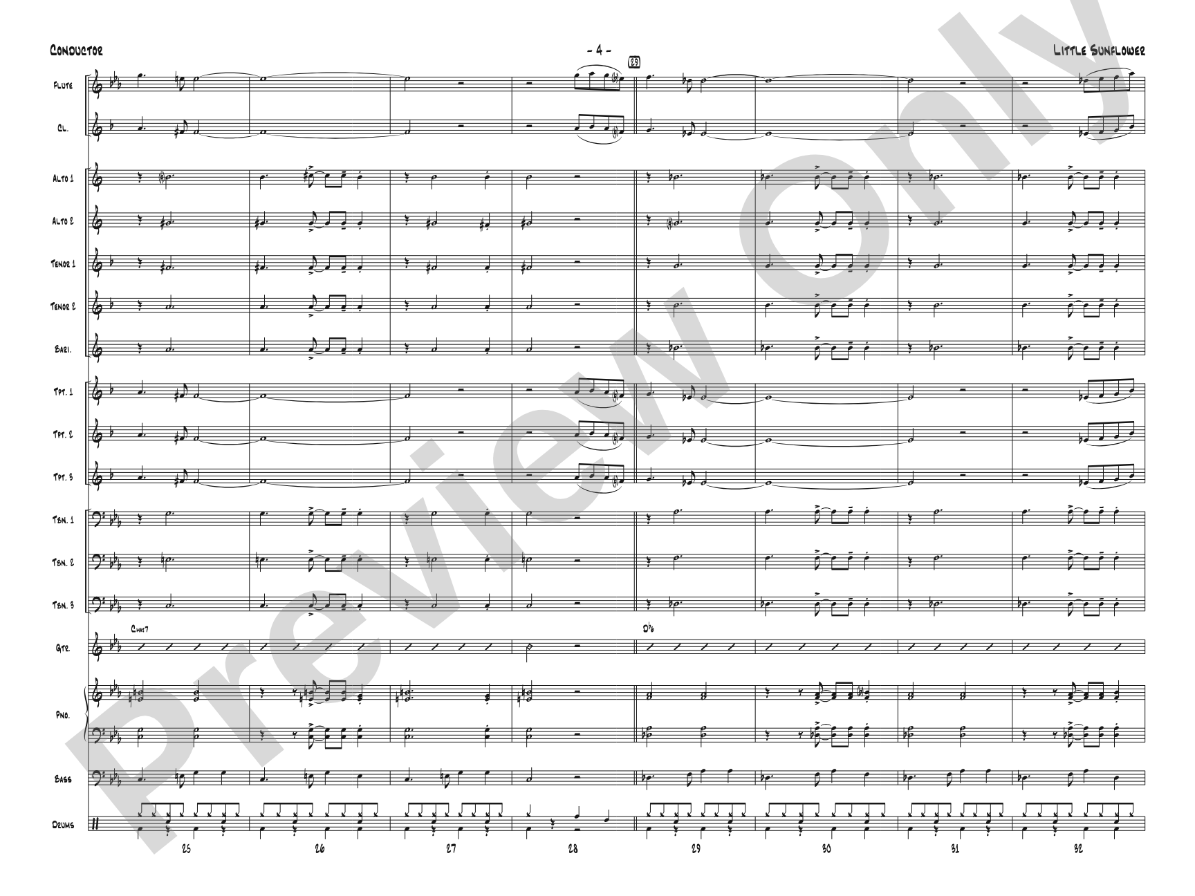 Little Sunflower: Jazz Ensemble Conductor Score & Parts