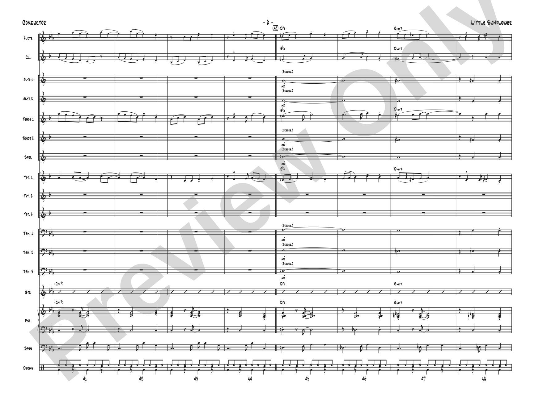 Little Sunflower: Jazz Ensemble Conductor Score & Parts