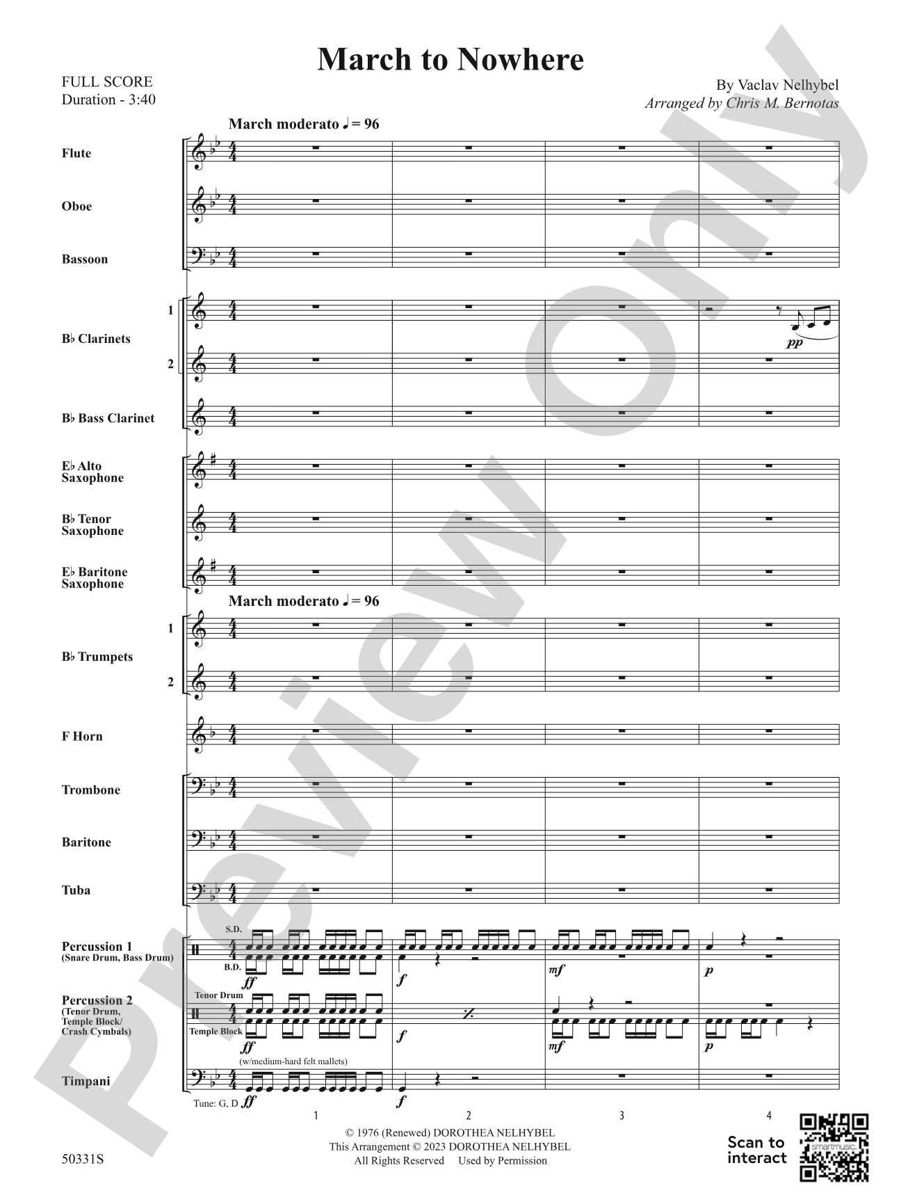 March to Nowhere: Concert Band Conductor Score & Parts