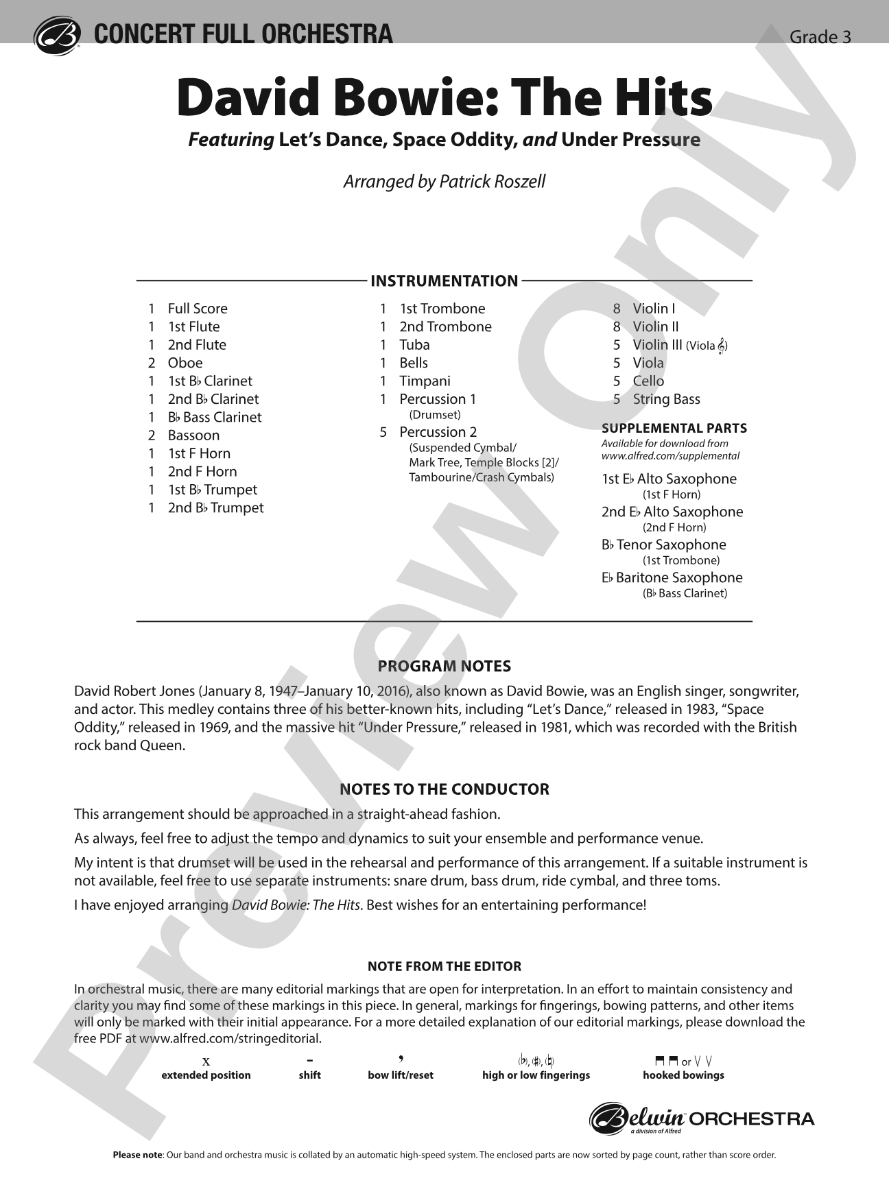 David Bowie: The Hits: Score