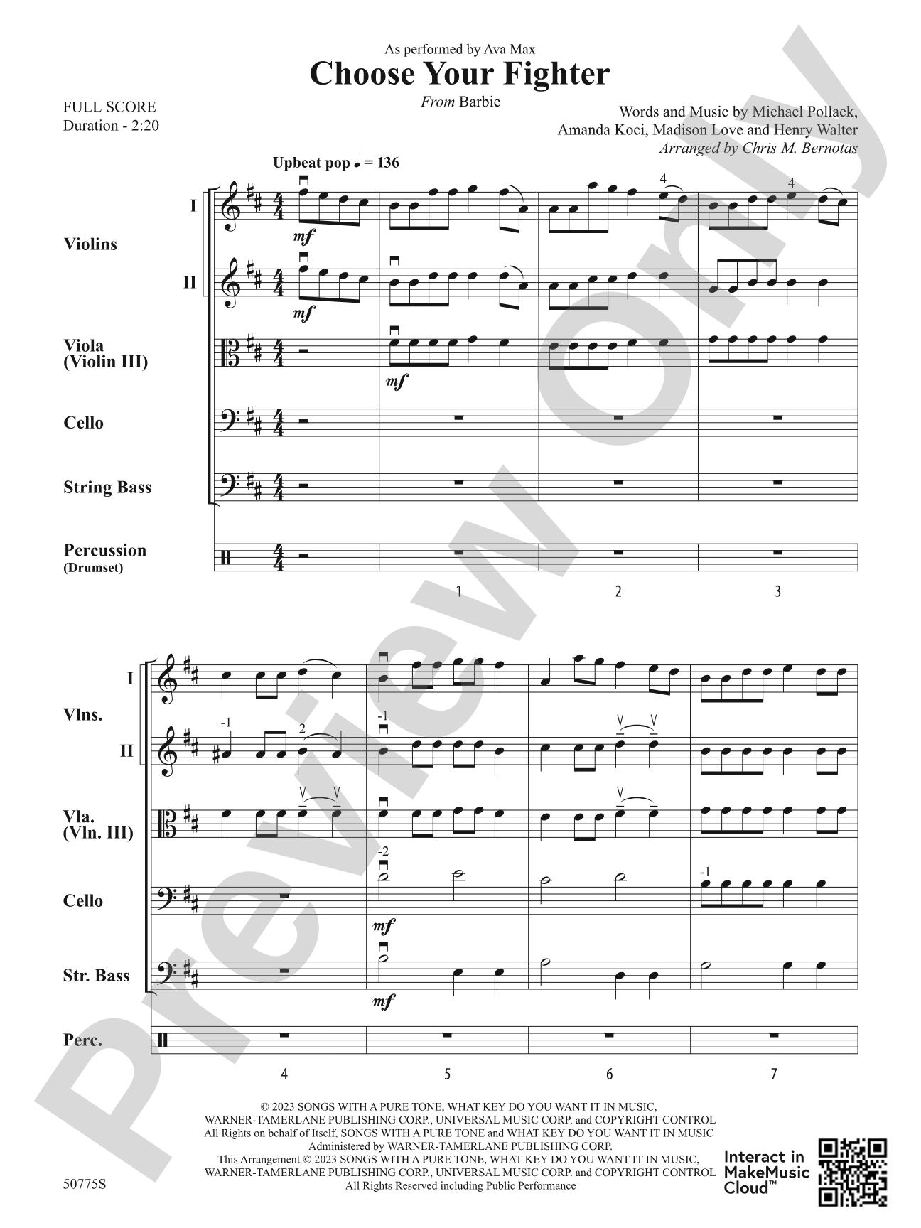 Choose Your Fighter: String Orchestra Conductor Score & Parts