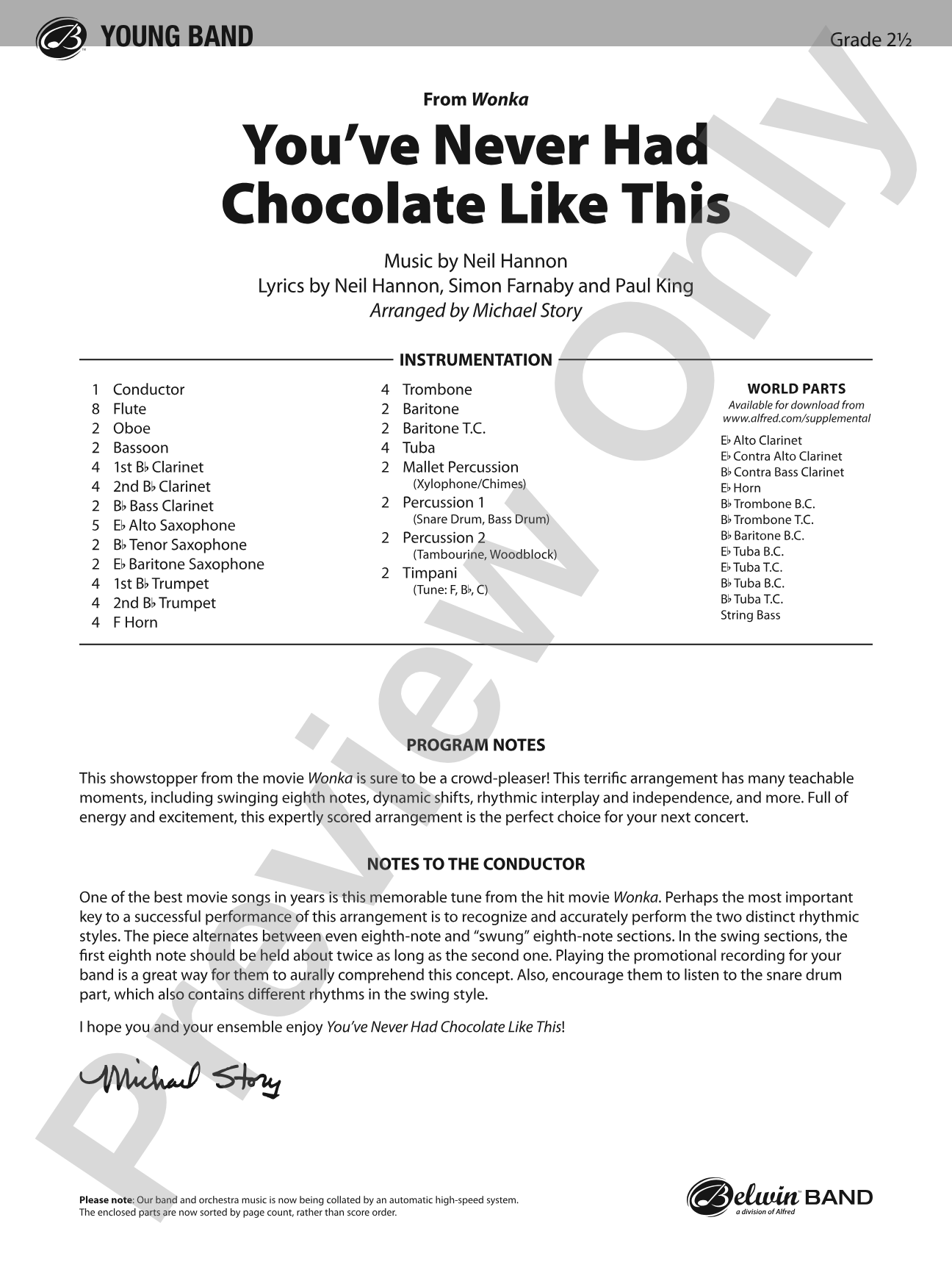 You've Never Had Chocolate Like This: Score