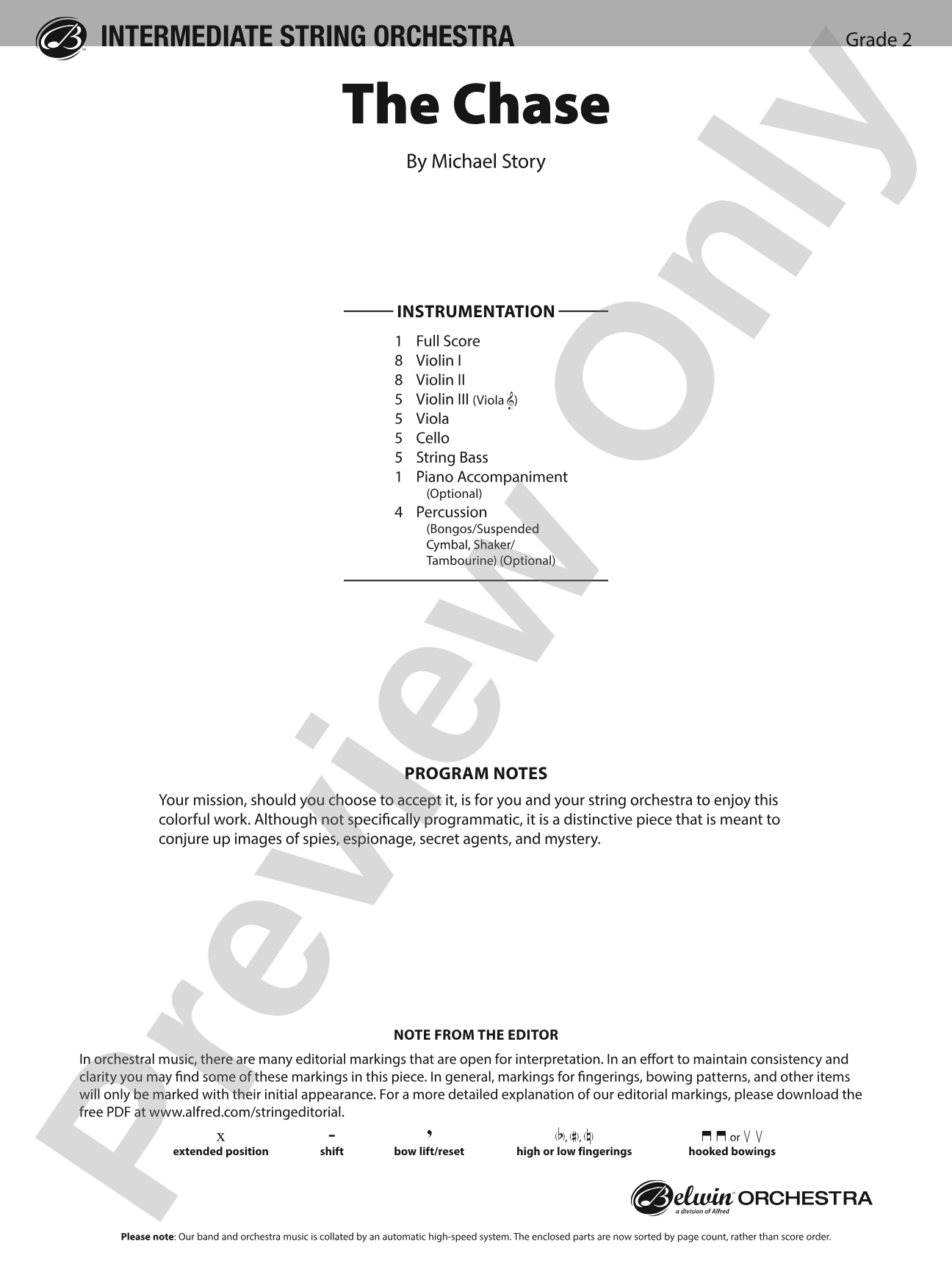 The Chase: String Orchestra Conductor Score & Parts