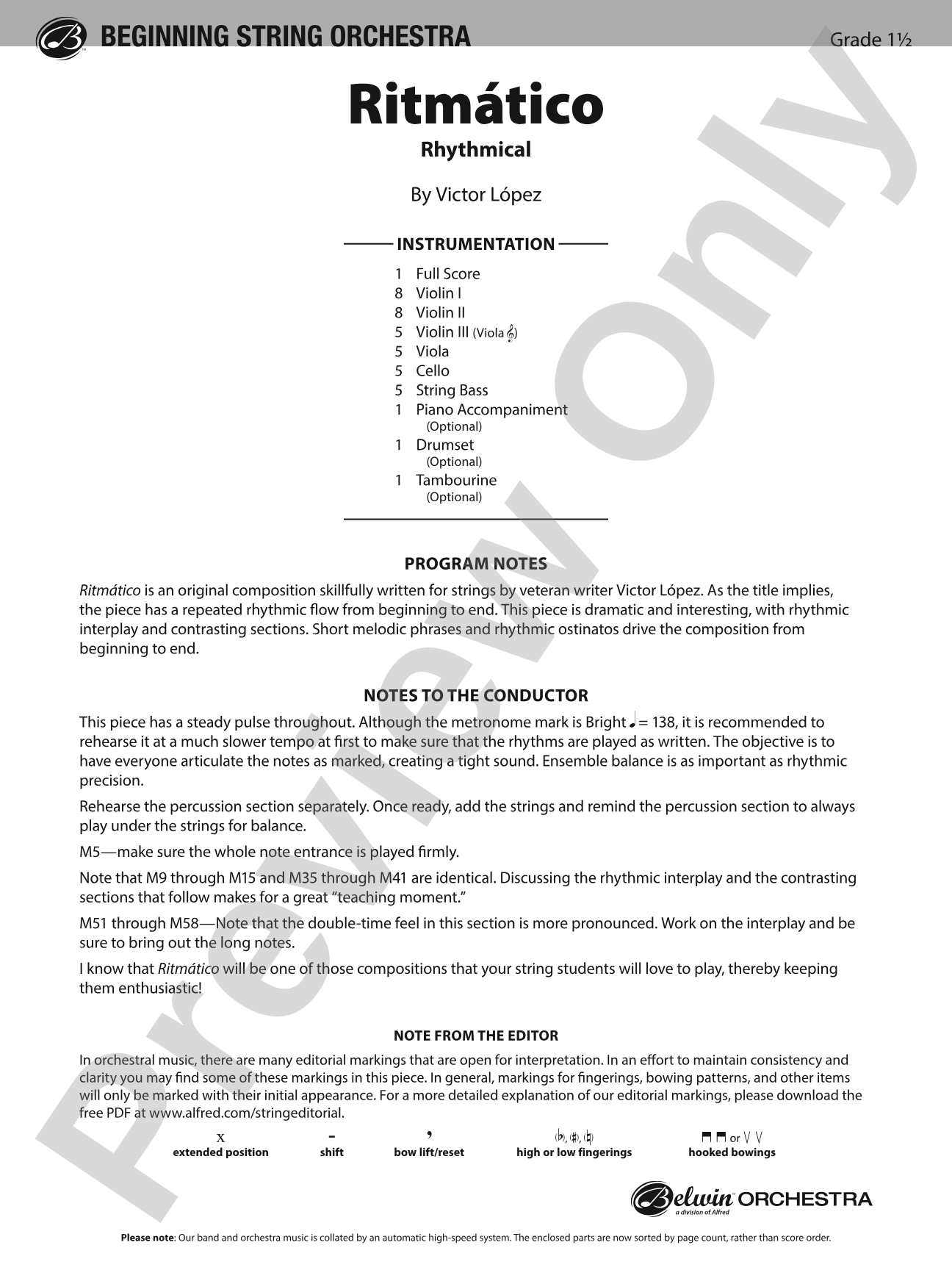 Ritmático: String Orchestra Conductor Score & Parts
