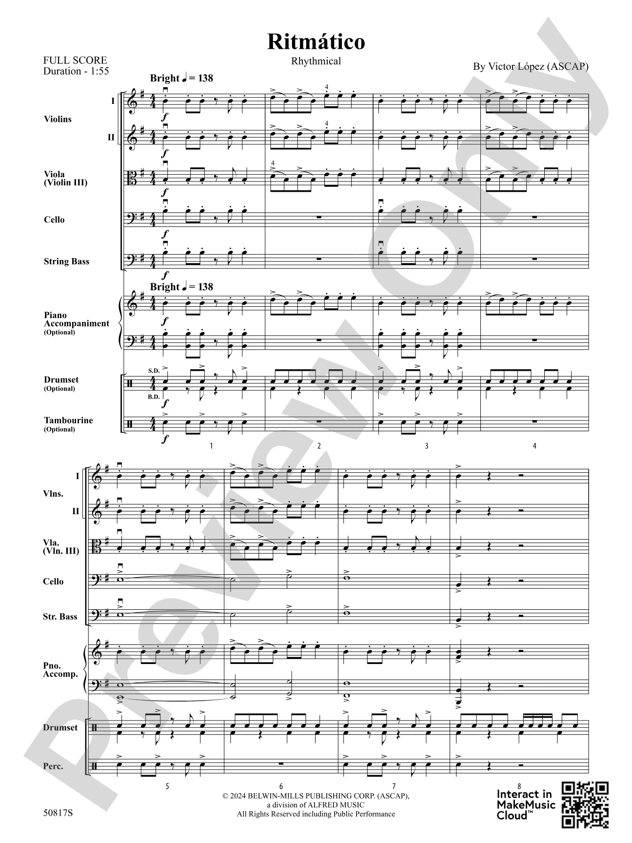 Ritmático: String Orchestra Conductor Score & Parts