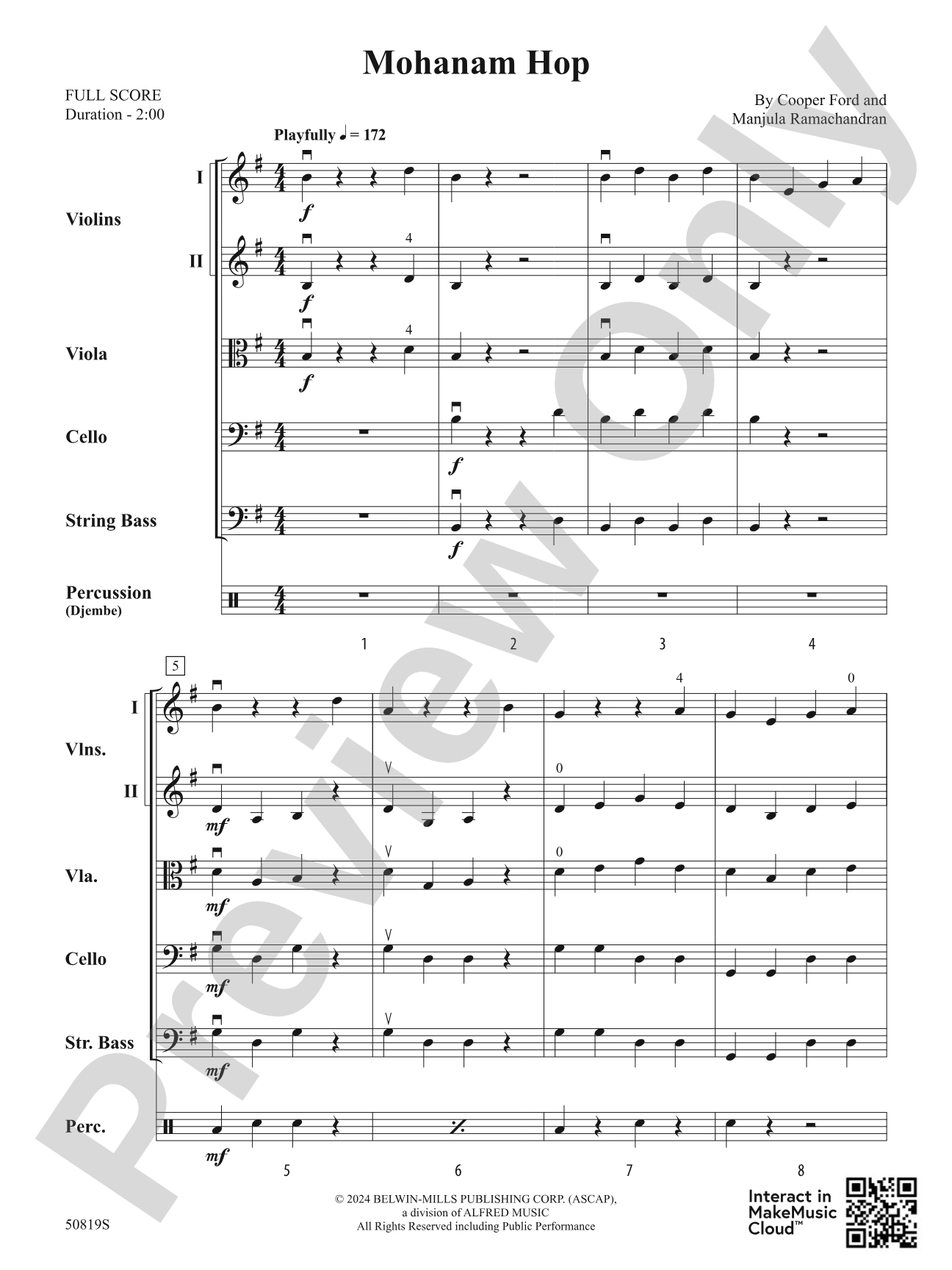Mohanam Hop: String Orchestra Conductor Score & Parts