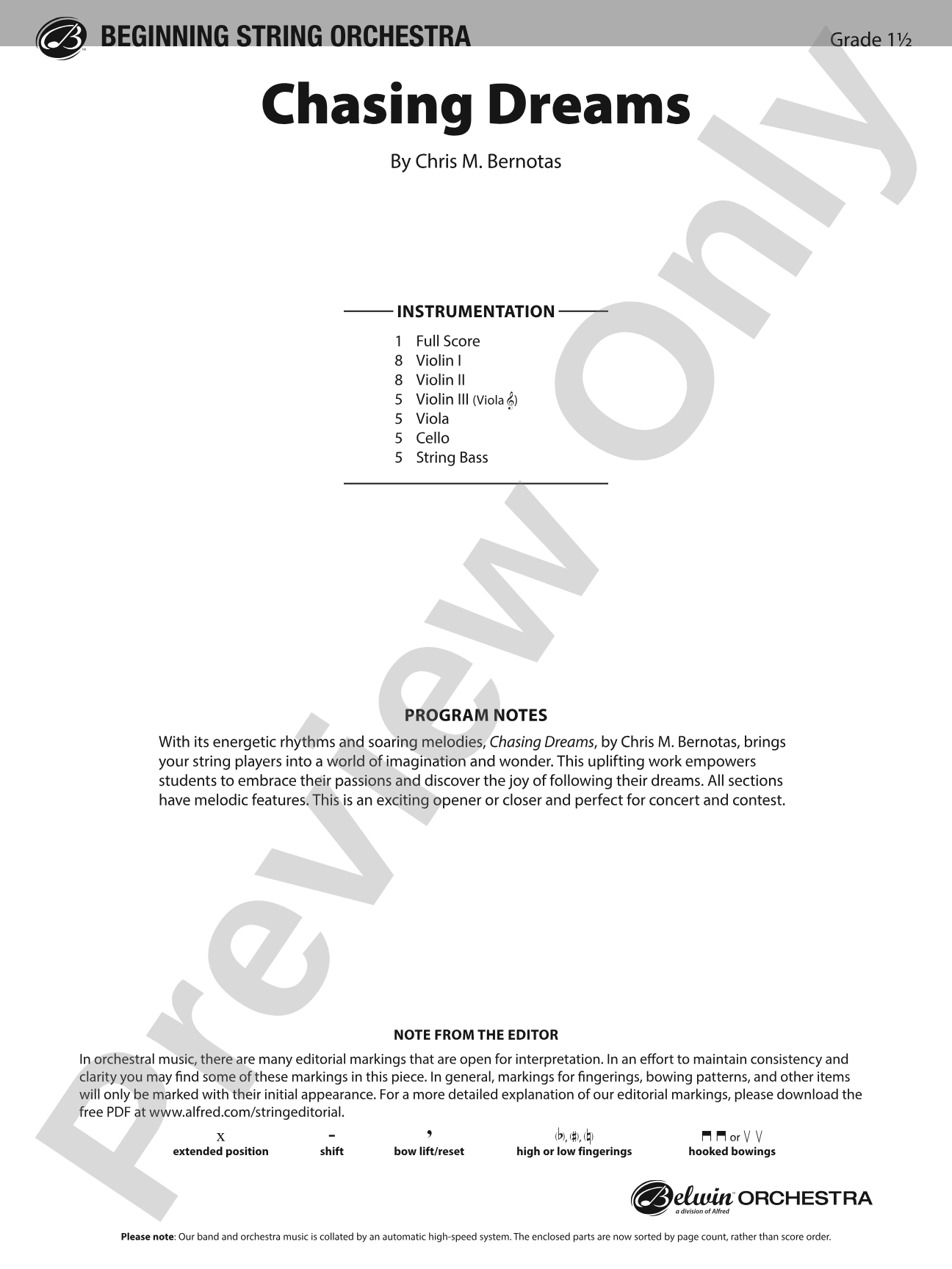 Chasing Dreams: String Orchestra Conductor Score & Parts