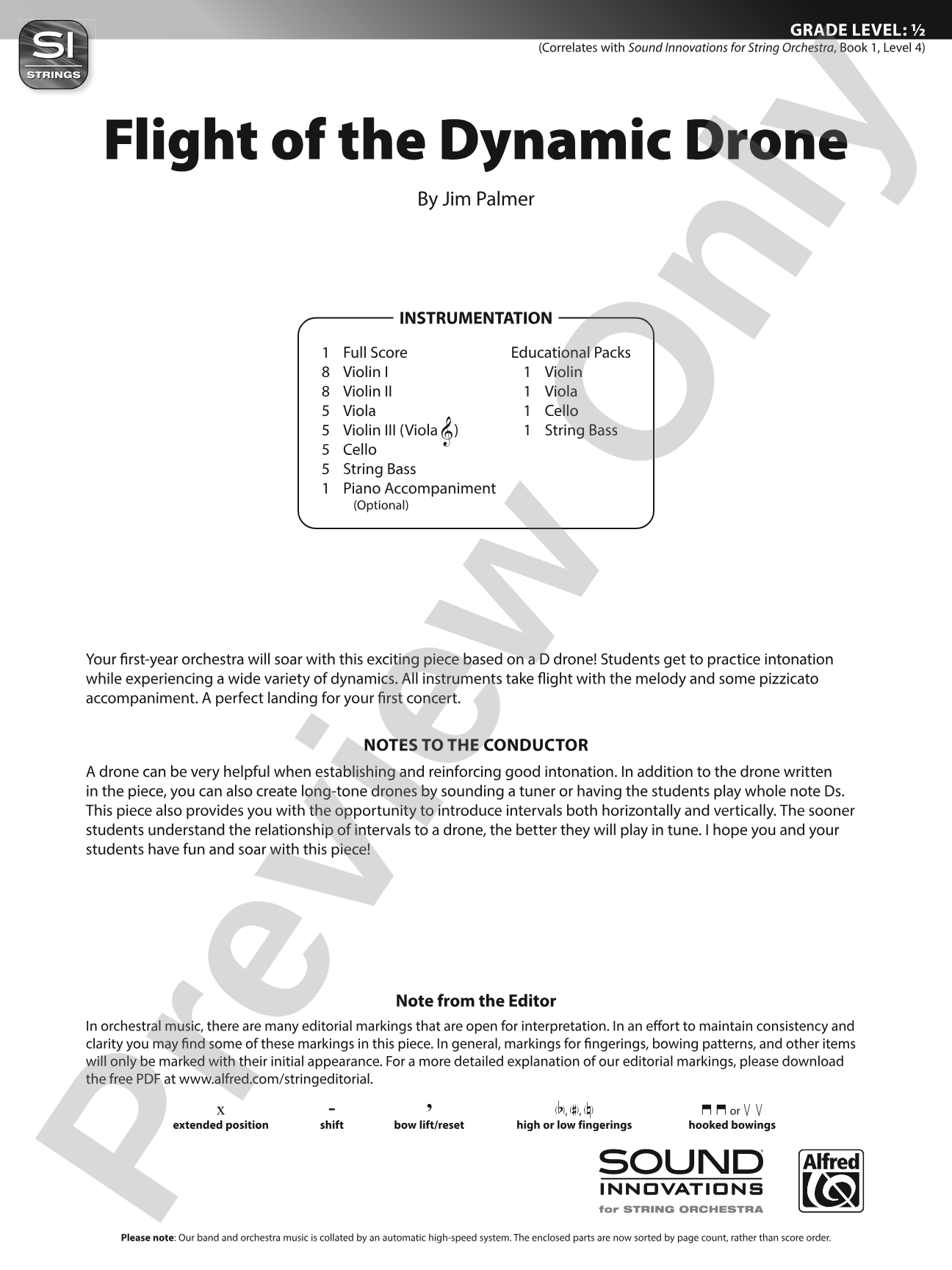 Flight of the Dynamic Drone: String Orchestra Conductor Score & Parts