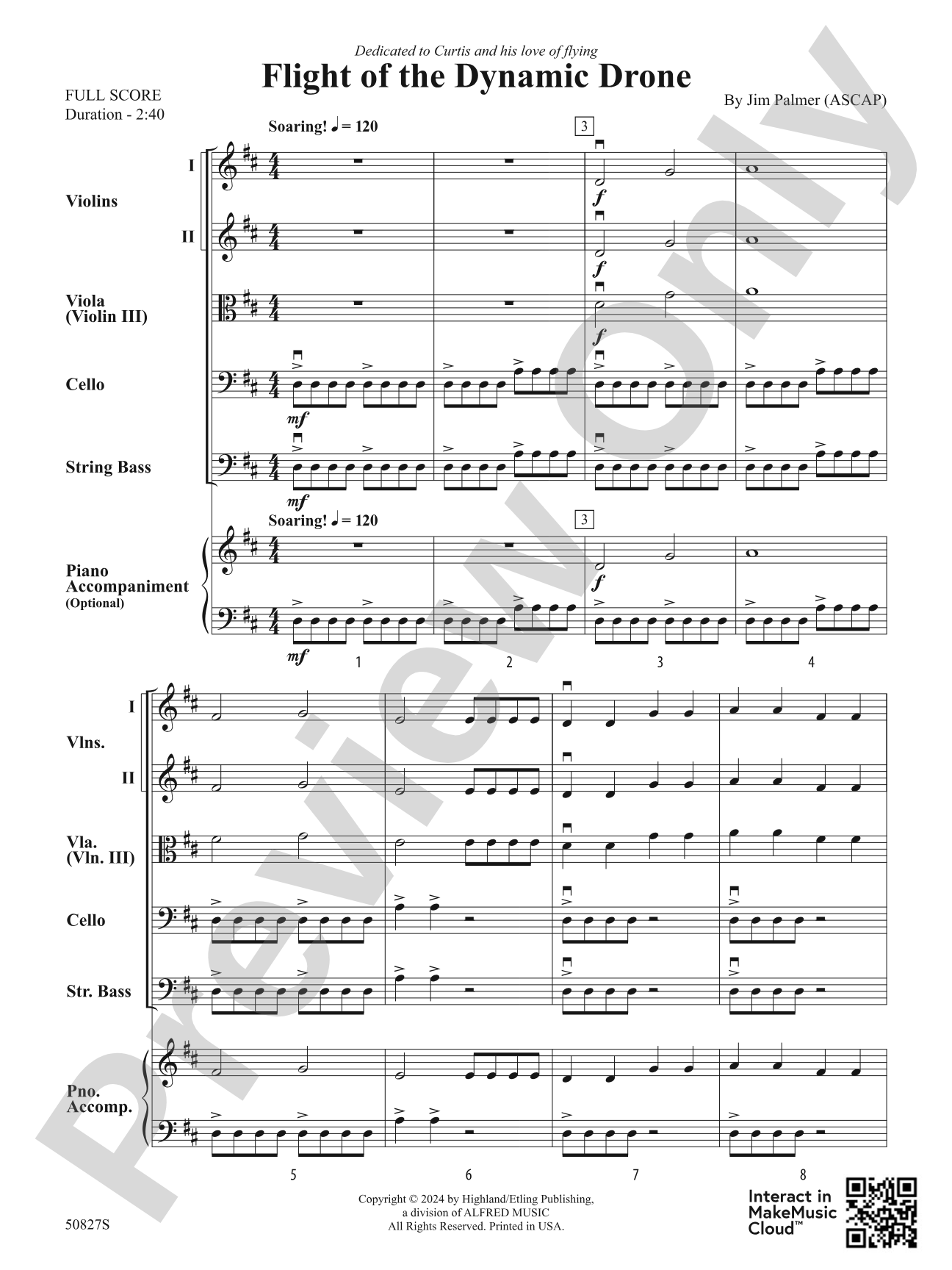 Flight of the Dynamic Drone: String Orchestra Conductor Score & Parts