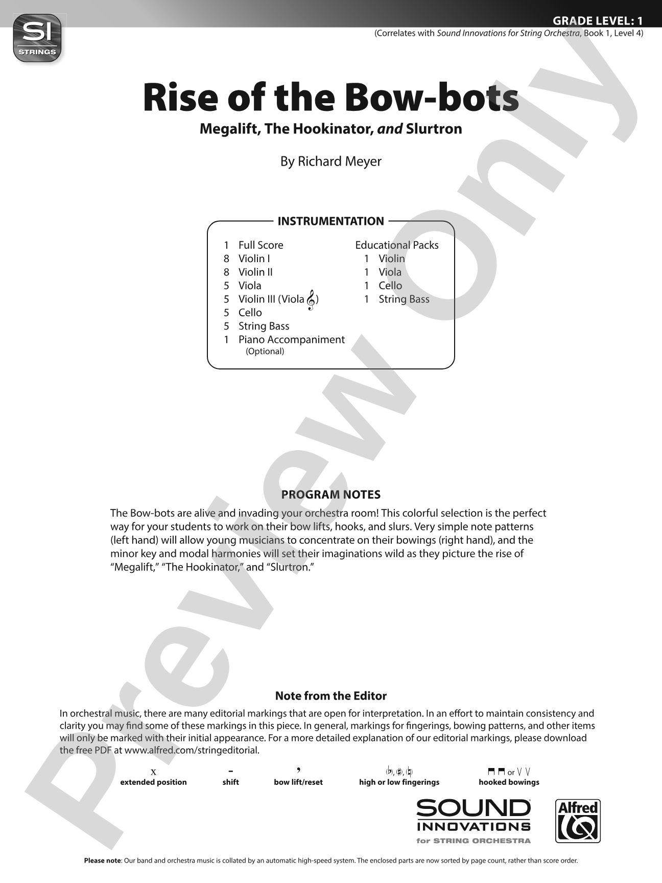 Rise of the Bow-bots: String Orchestra Conductor Score & Parts