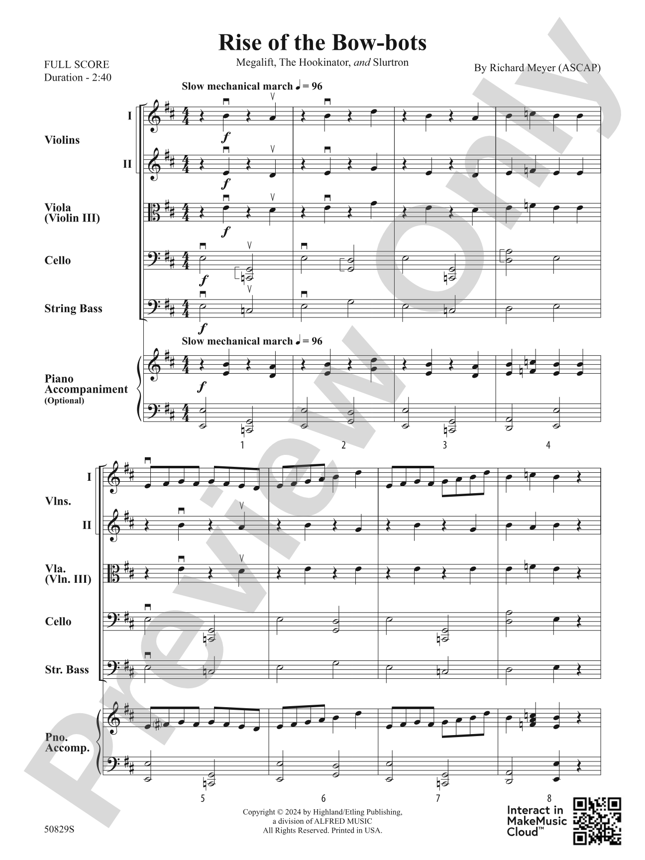 Rise of the Bow-bots: String Orchestra Conductor Score & Parts