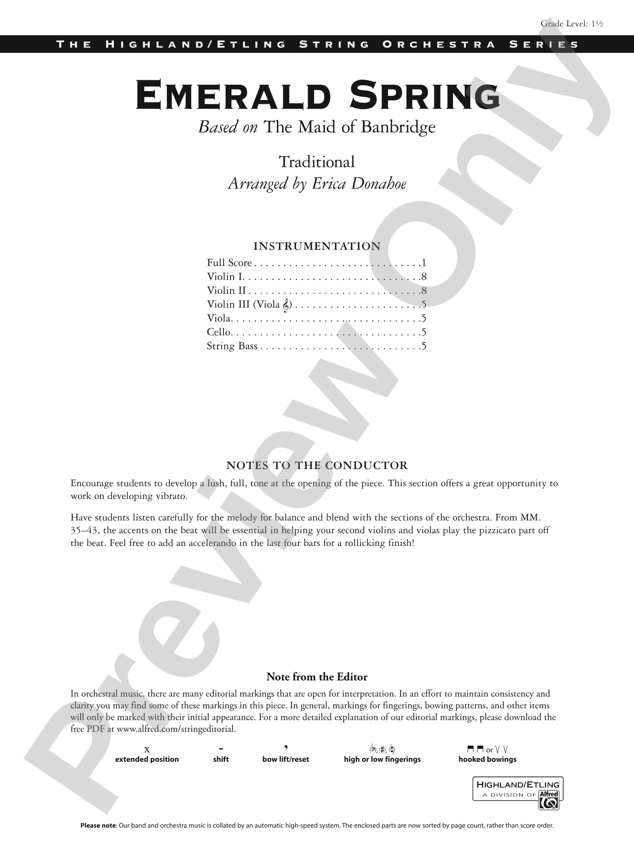 Emerald Spring: Score