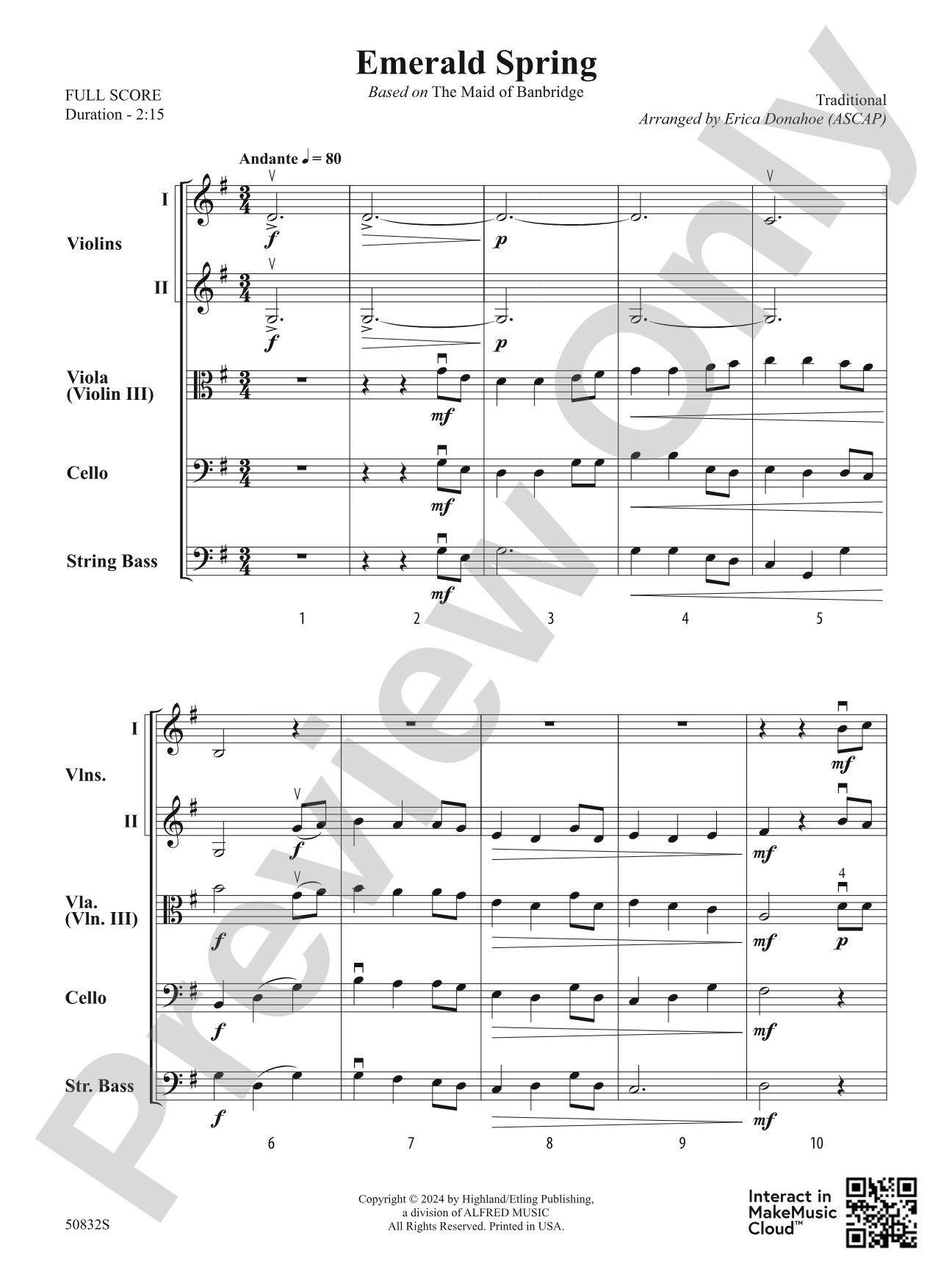 Emerald Spring: Score