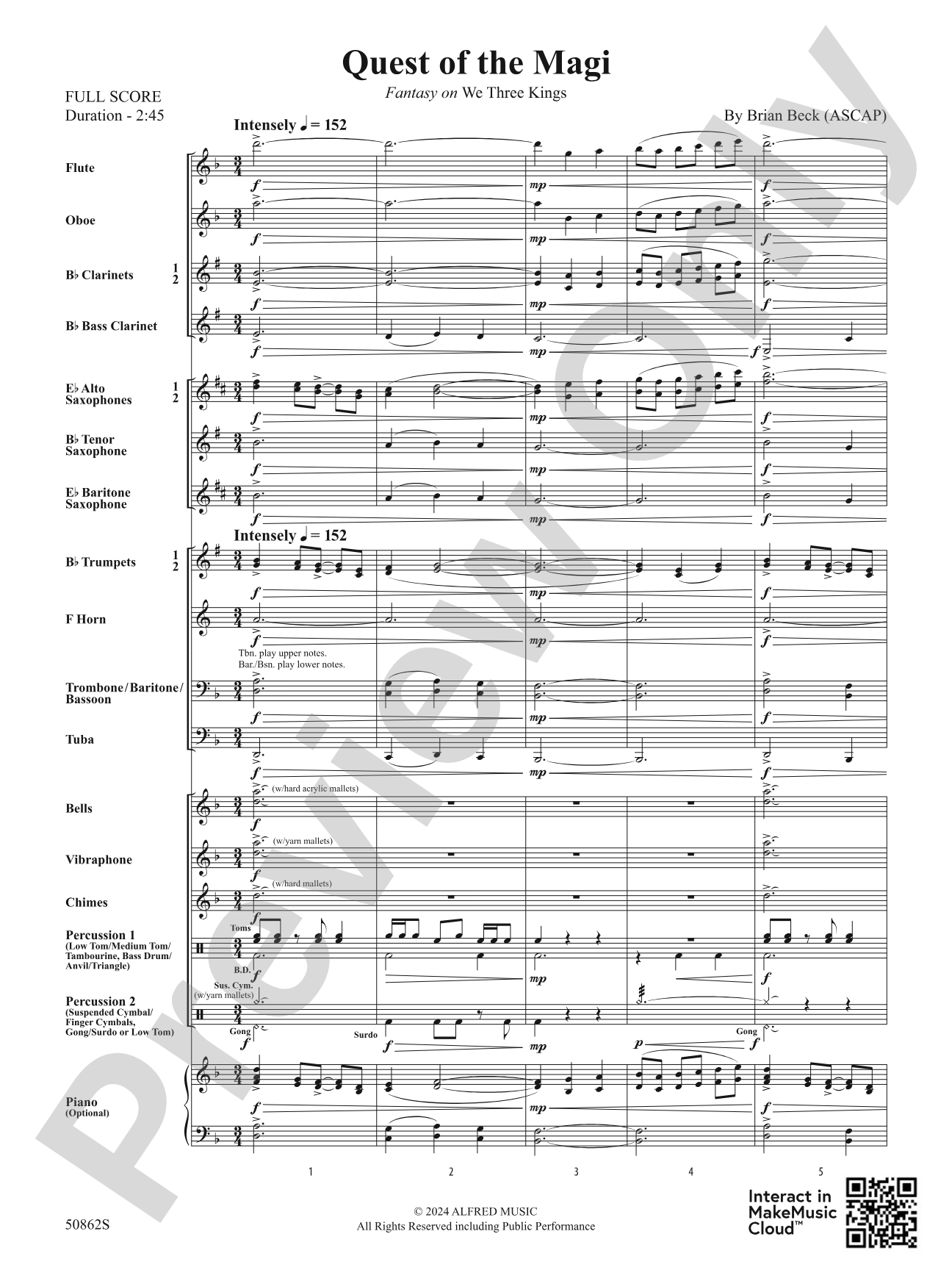 Quest of the Magi: Concert Band Conductor Score & Parts
