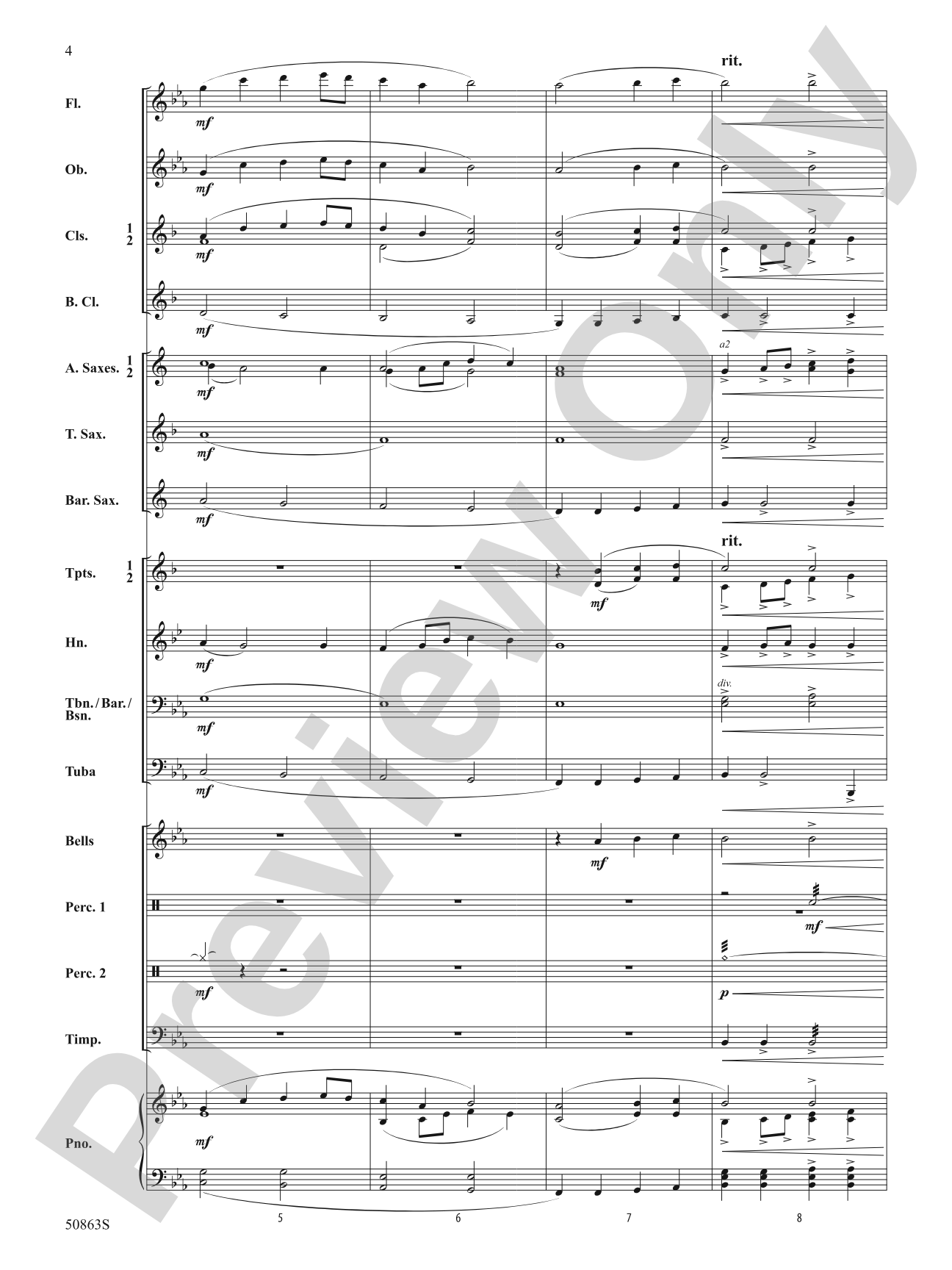Mountainview Overture: Concert Band Conductor Score & Parts
