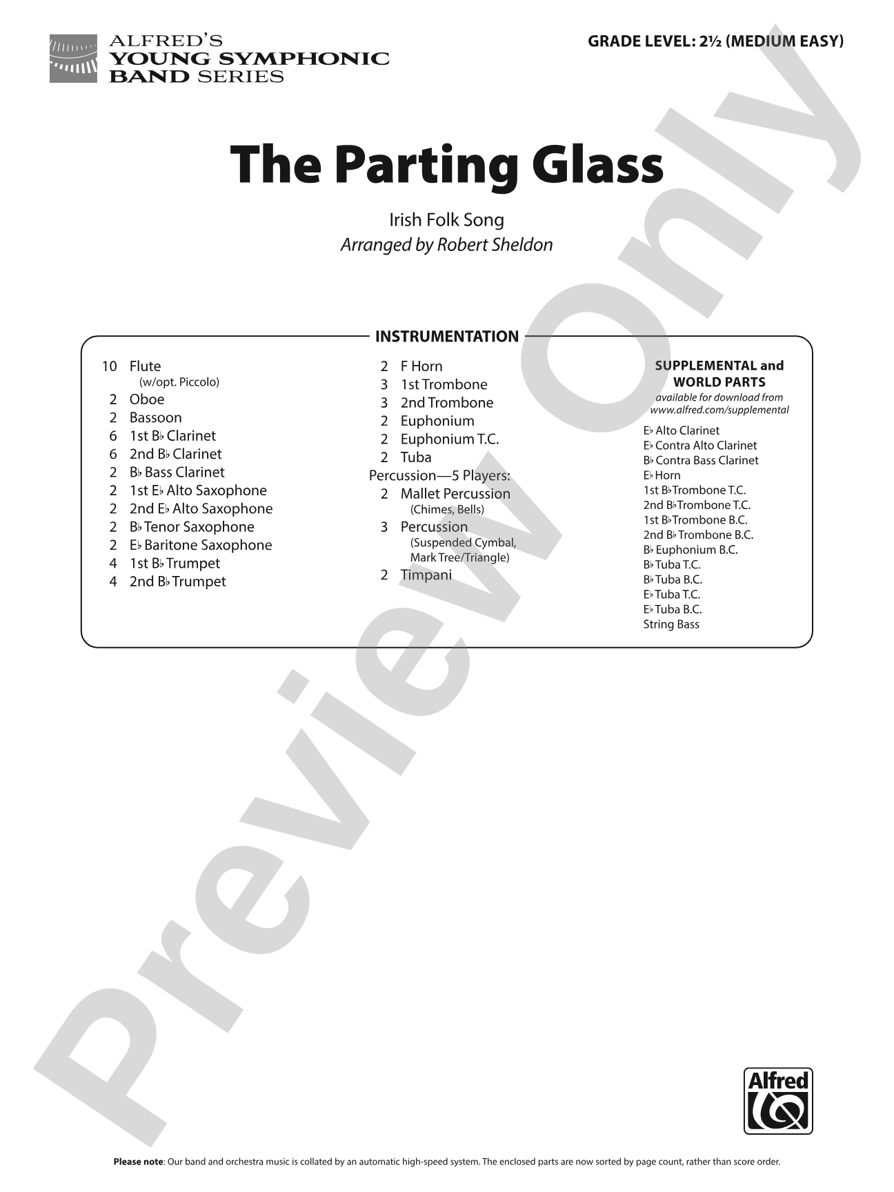 The Parting Glass: Score