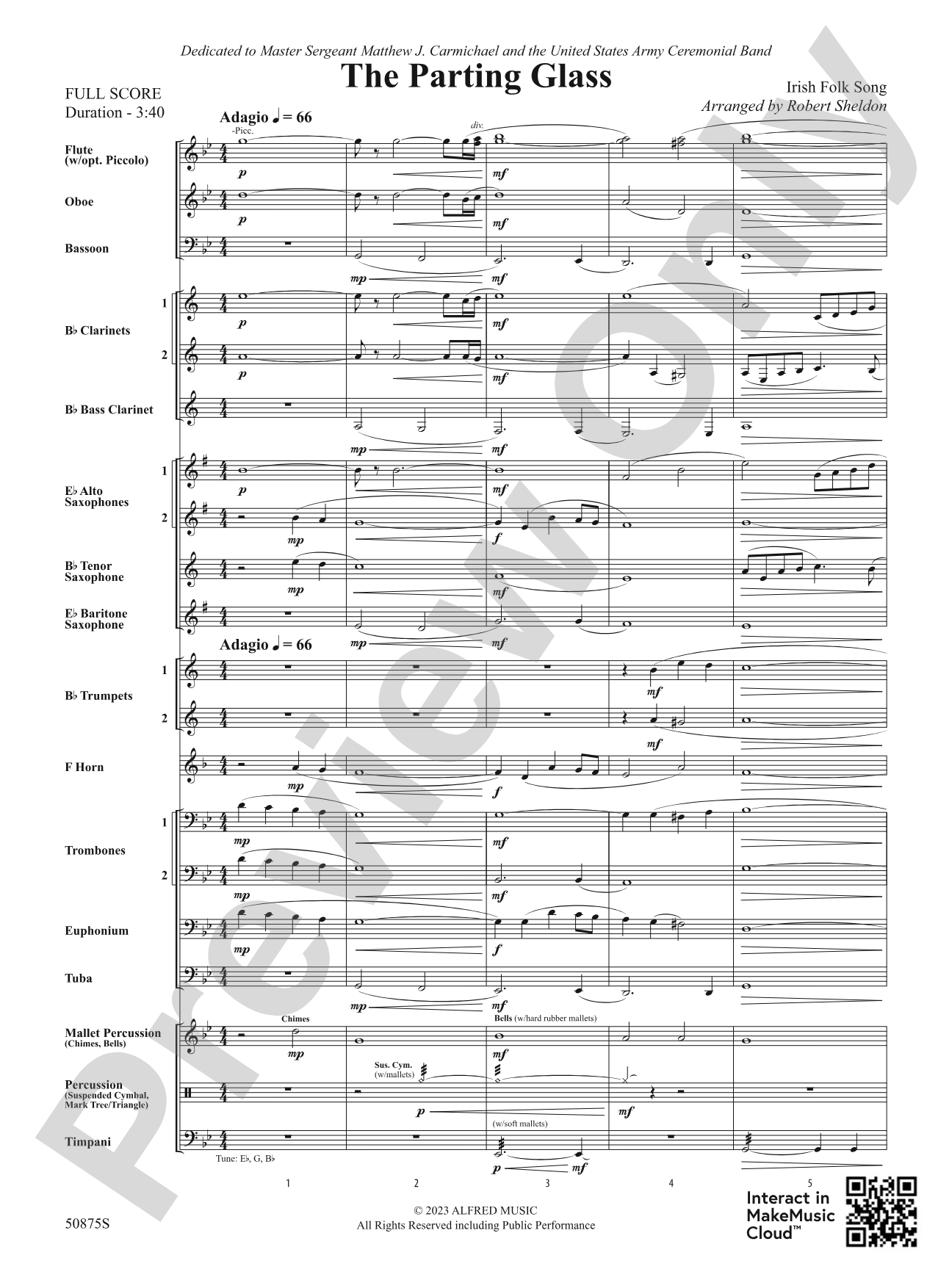 The Parting Glass: Score