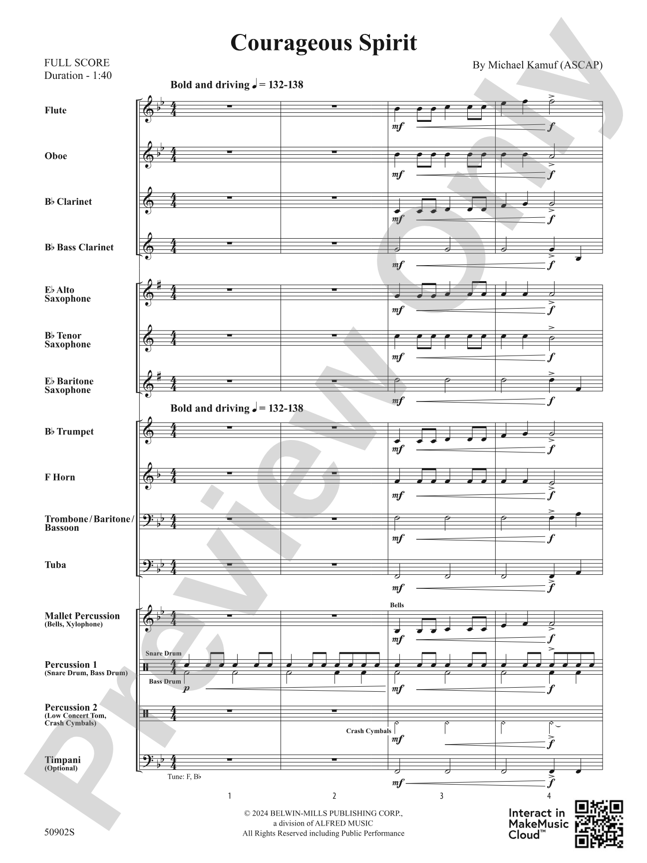 Courageous Spirit: Concert Band Conductor Score & Parts