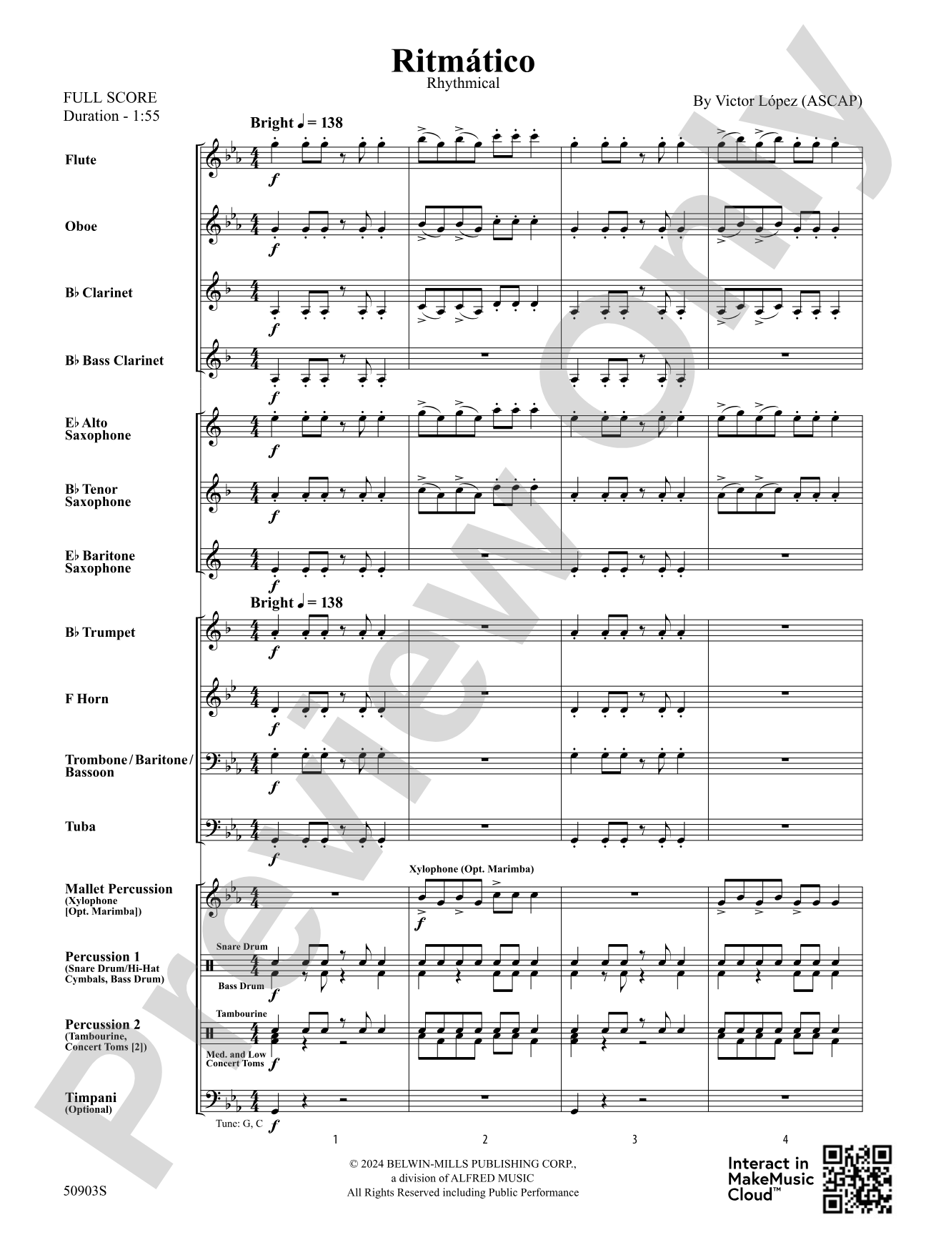 Ritmático: Concert Band Conductor Score & Parts