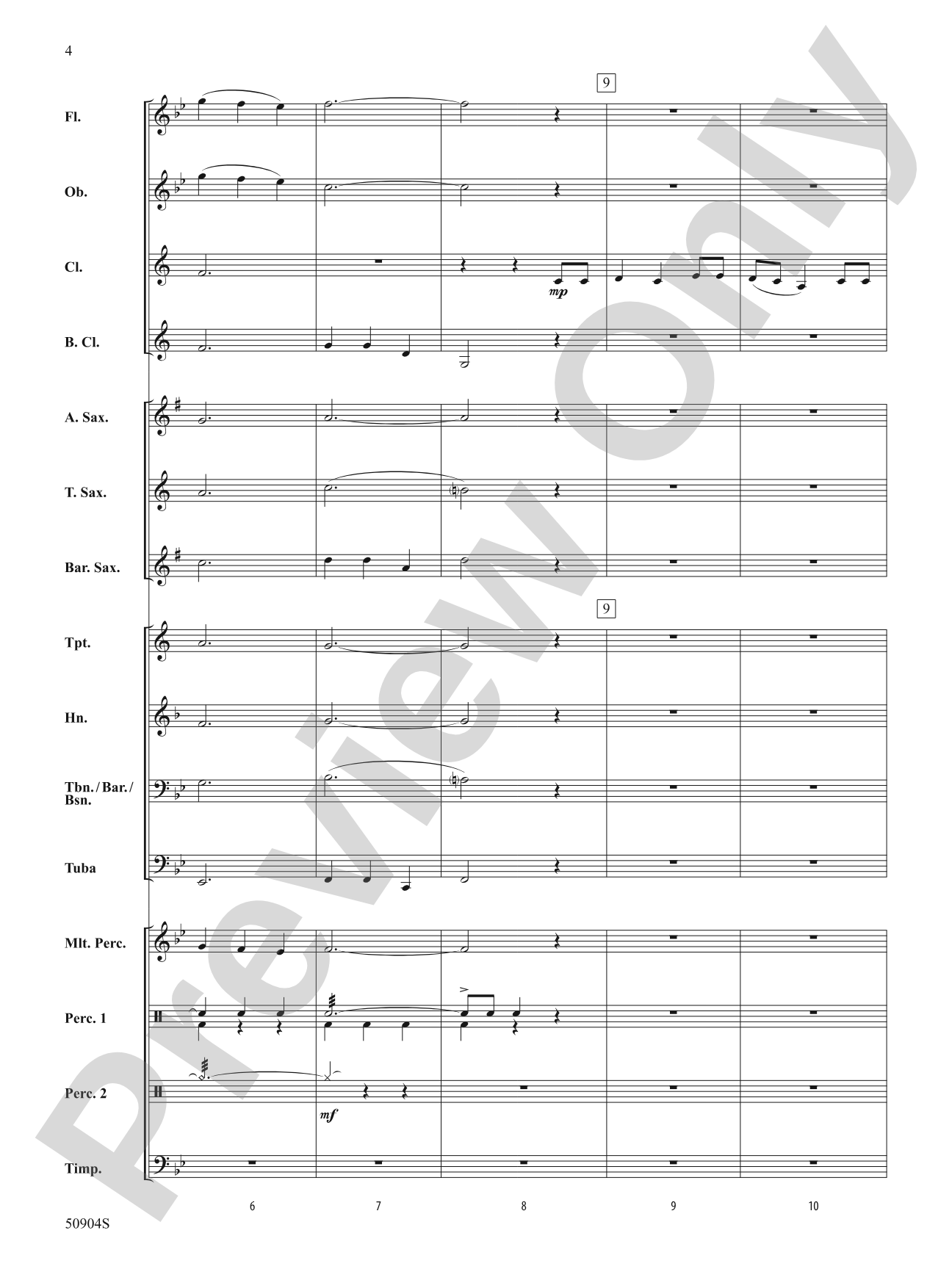 Beach Spring: Concert Band Conductor Score & Parts