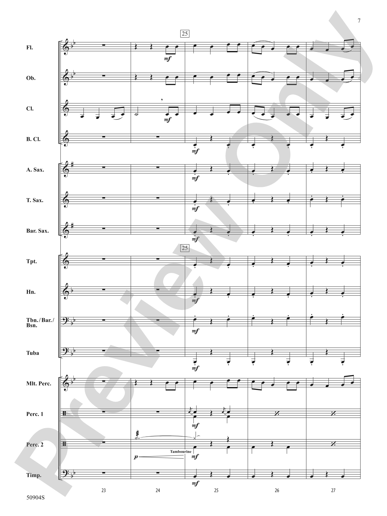 Beach Spring: Concert Band Conductor Score & Parts