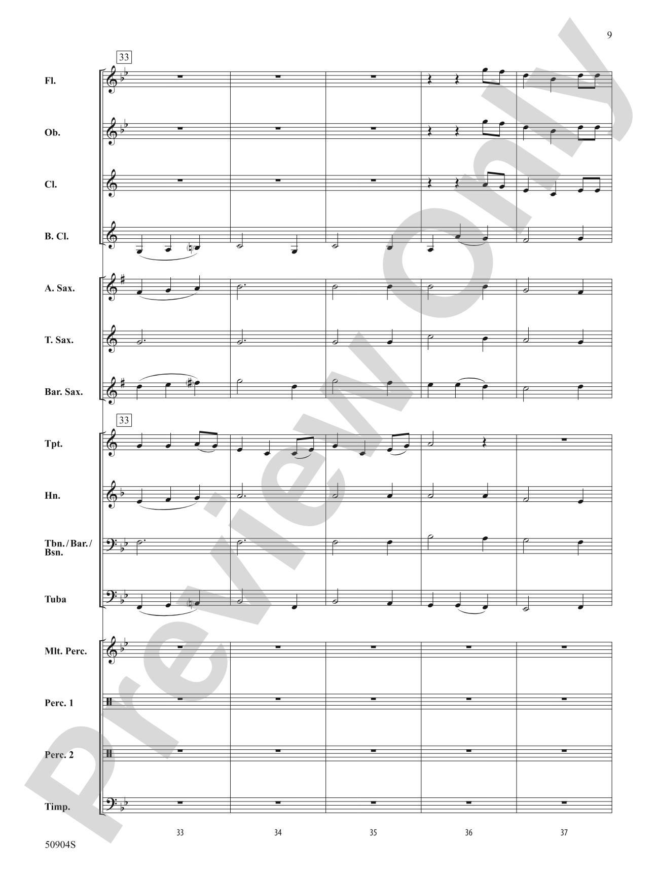 Beach Spring: Concert Band Conductor Score & Parts
