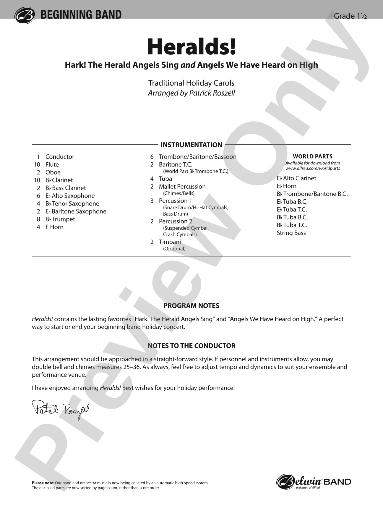 Heralds!: Concert Band Conductor Score & Parts