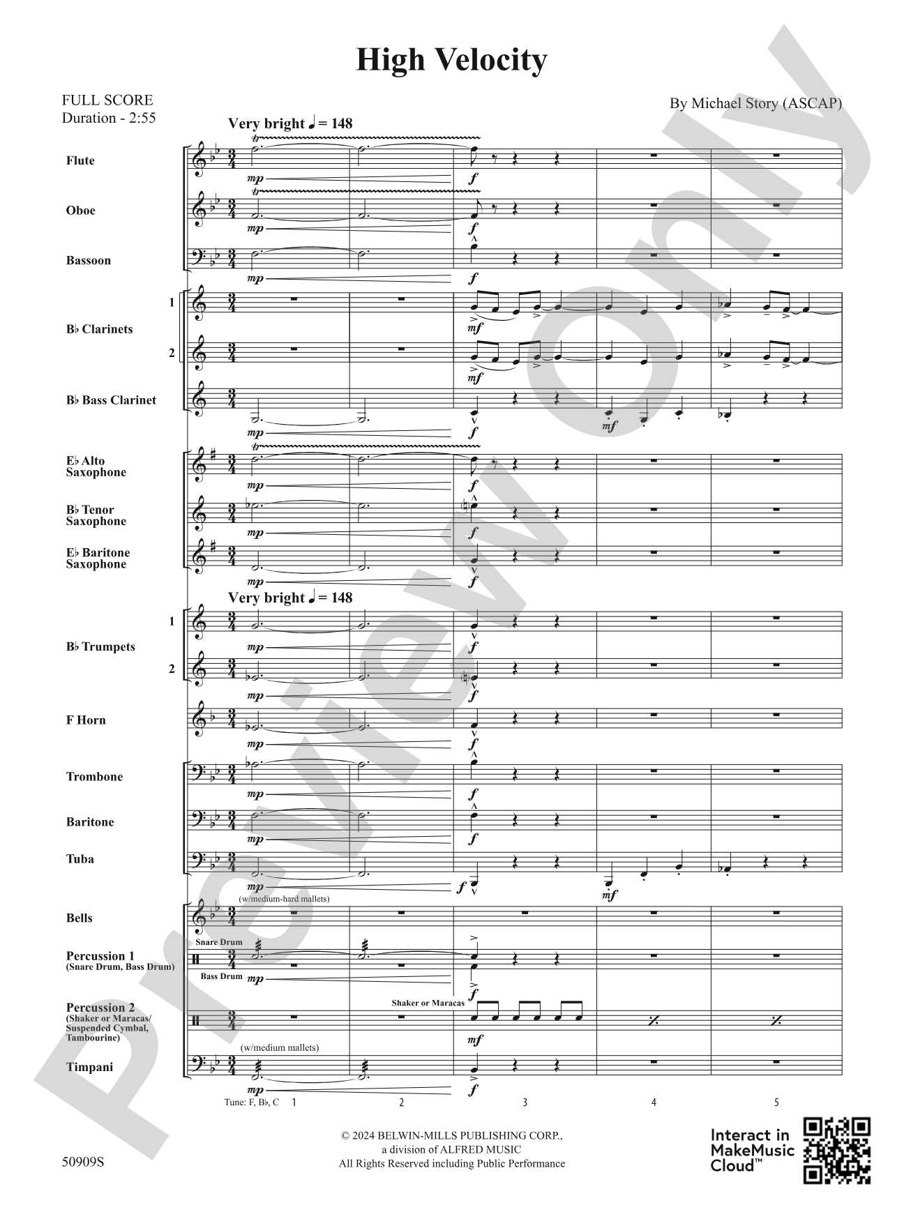 High Velocity: Concert Band Conductor Score & Parts