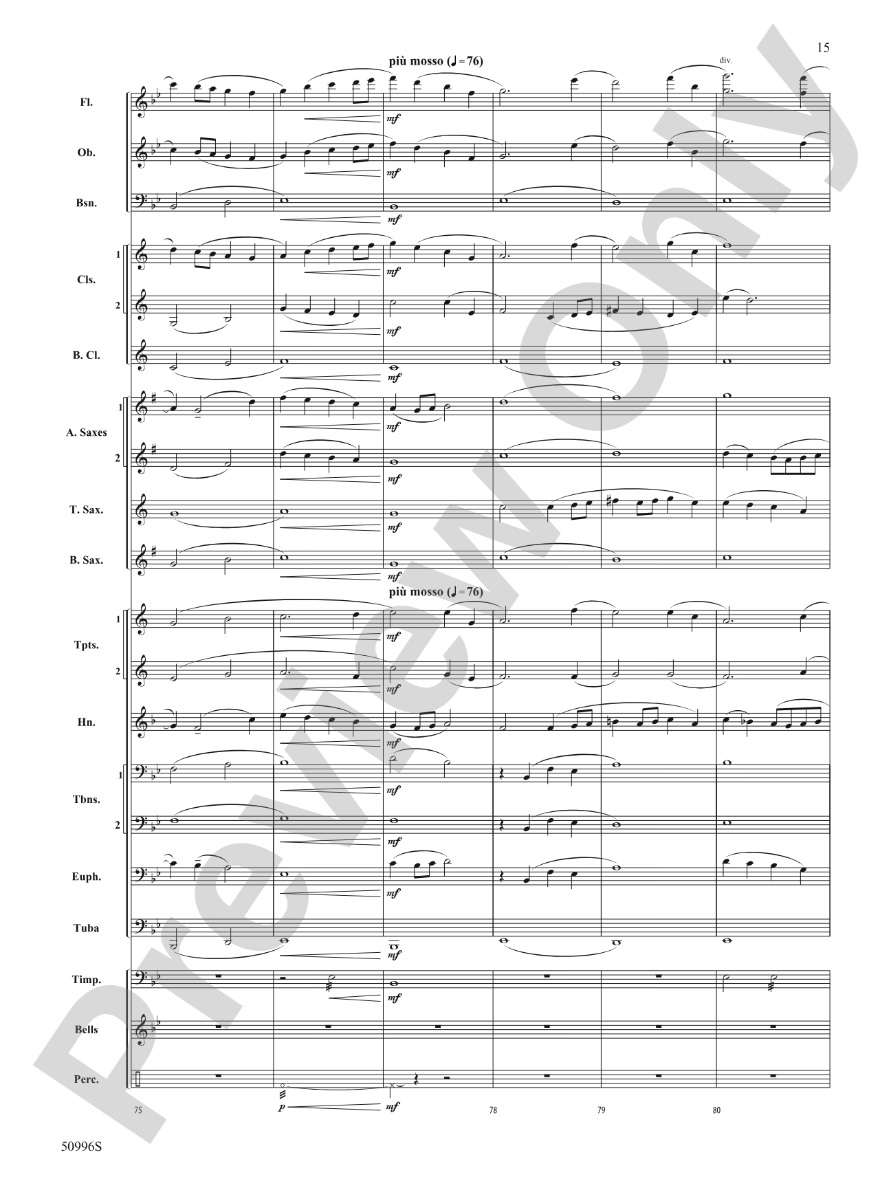 Cherished: Concert Band Conductor Score & Parts