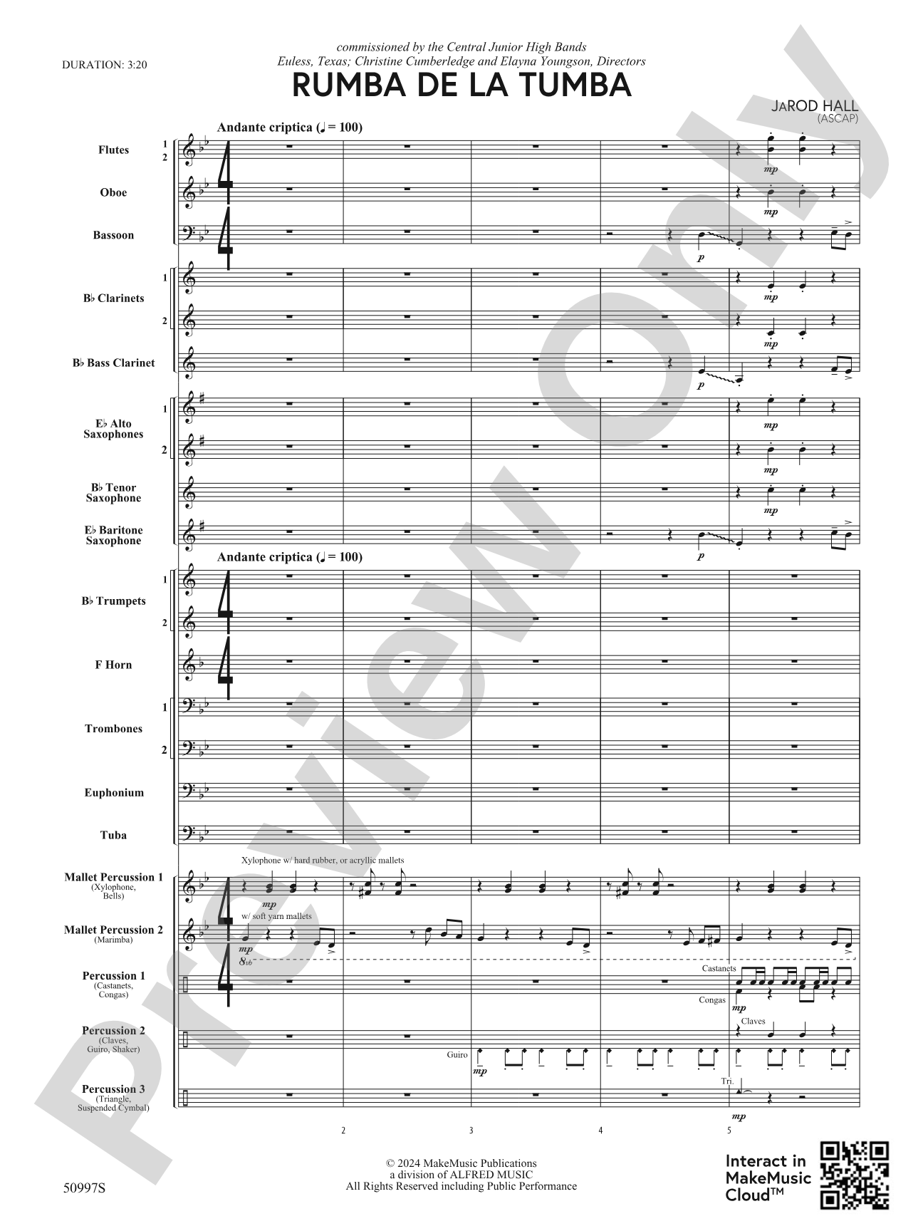 Rumba de la Tumba: Concert Band Conductor Score & Parts