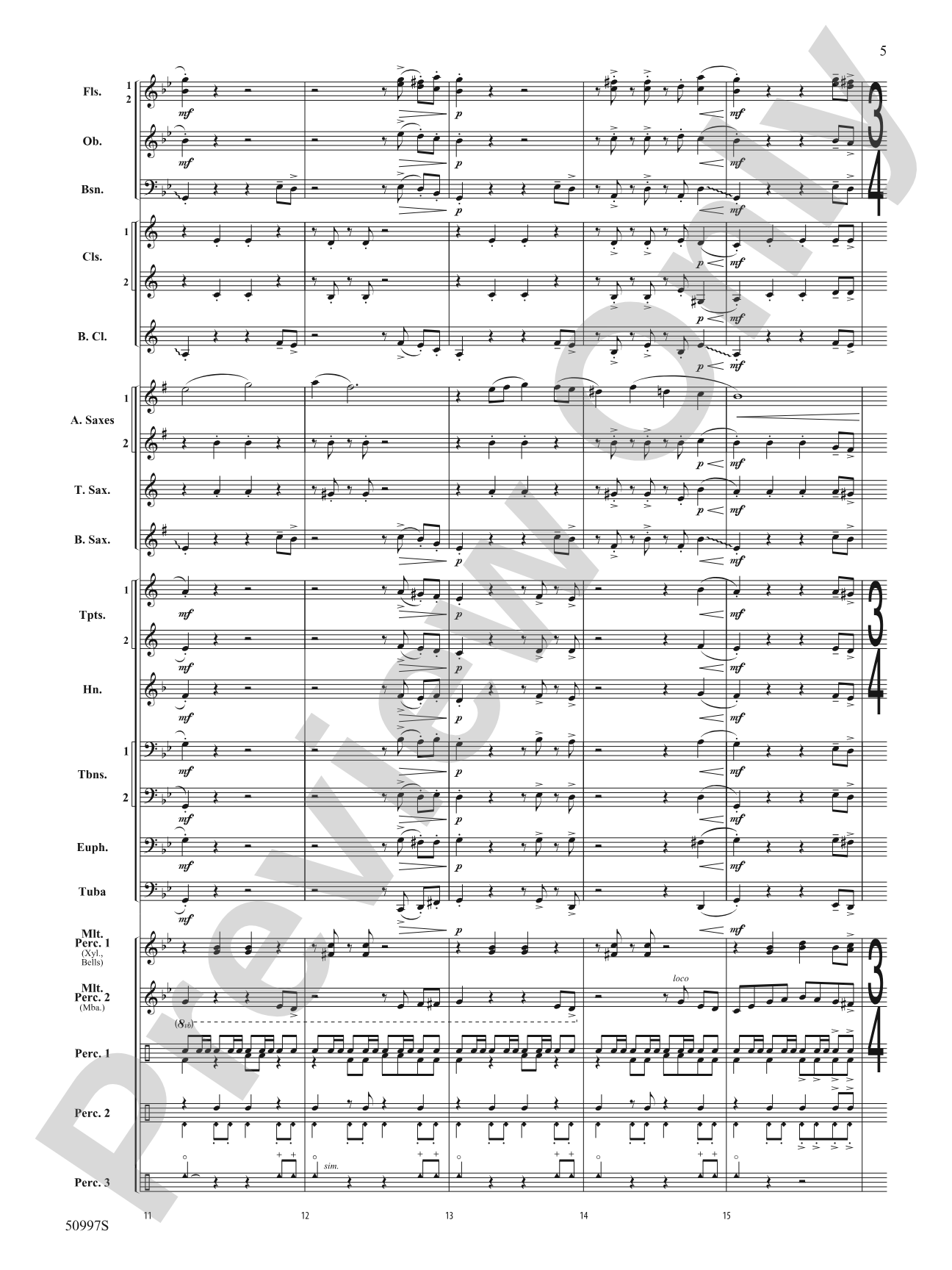 Rumba de la Tumba: Concert Band Conductor Score & Parts