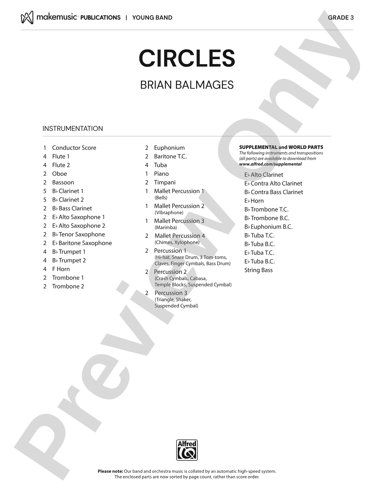 Circles: Concert Band Conductor Score & Parts