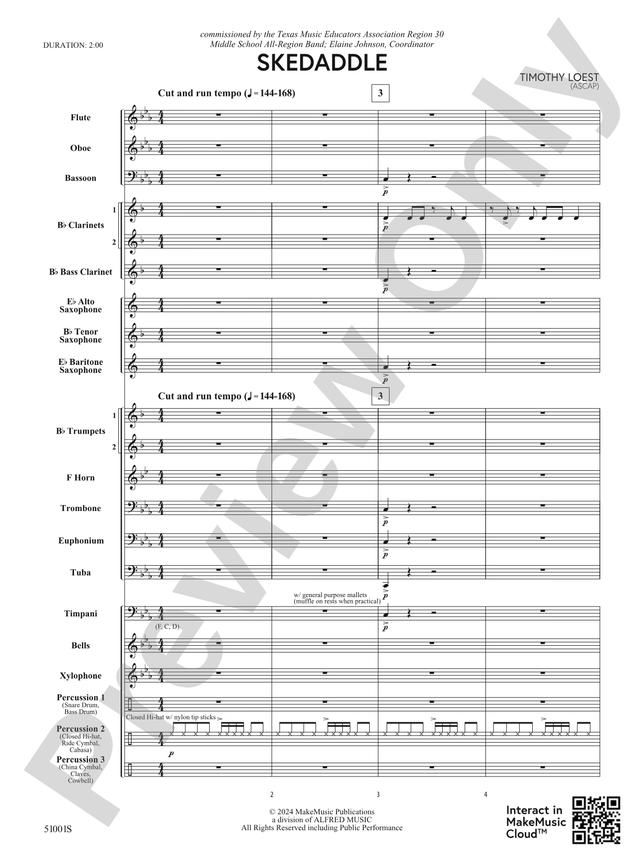 Skedaddle: Concert Band Conductor Score & Parts