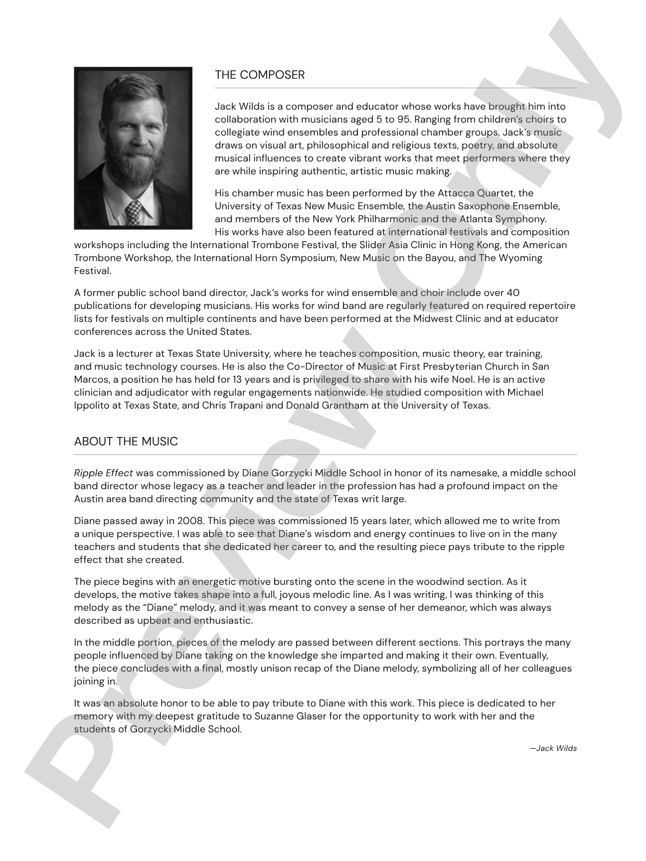 Ripple Effect: Concert Band Conductor Score & Parts