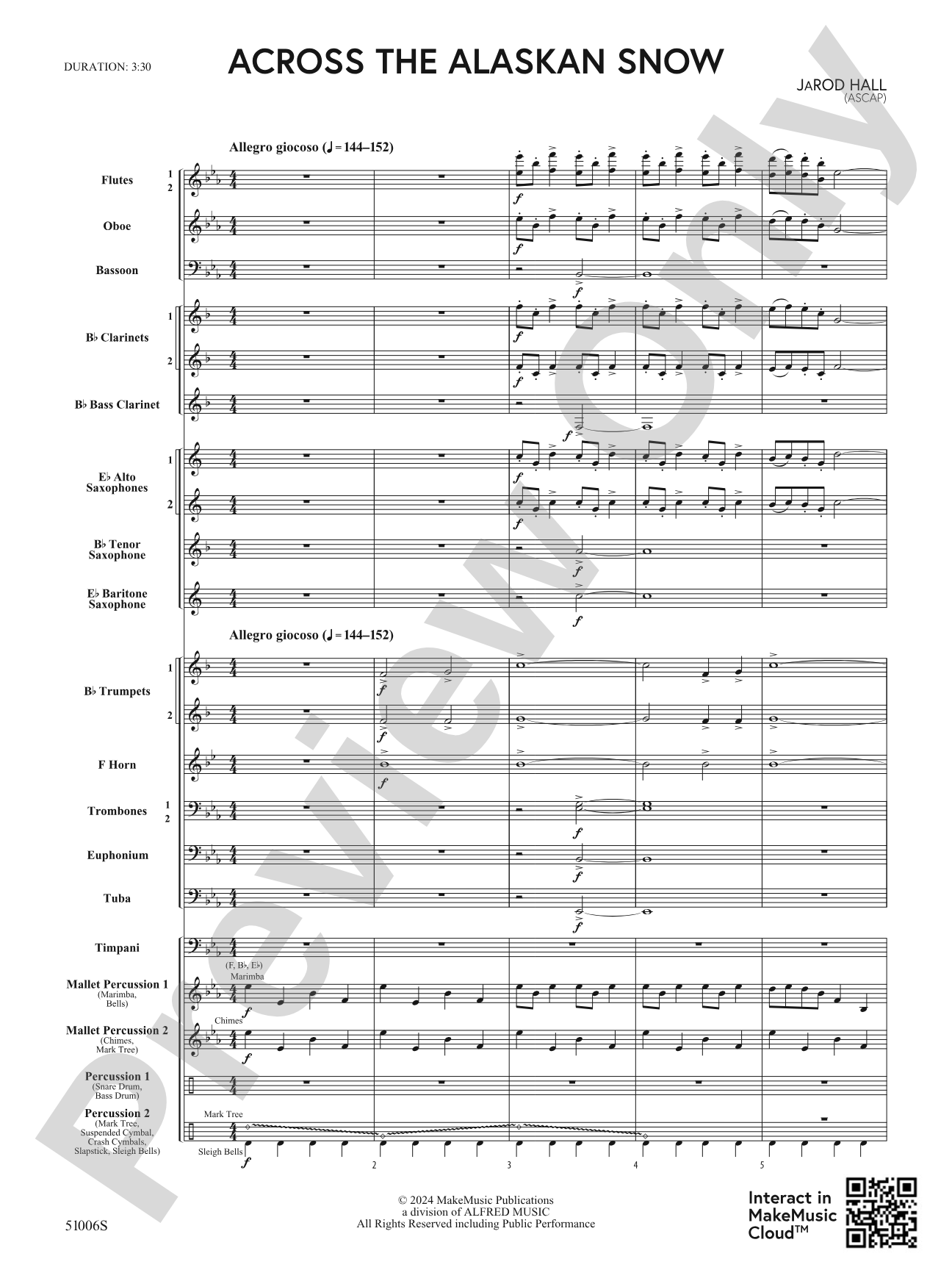 Across the Alaskan Snow: Concert Band Conductor Score & Parts