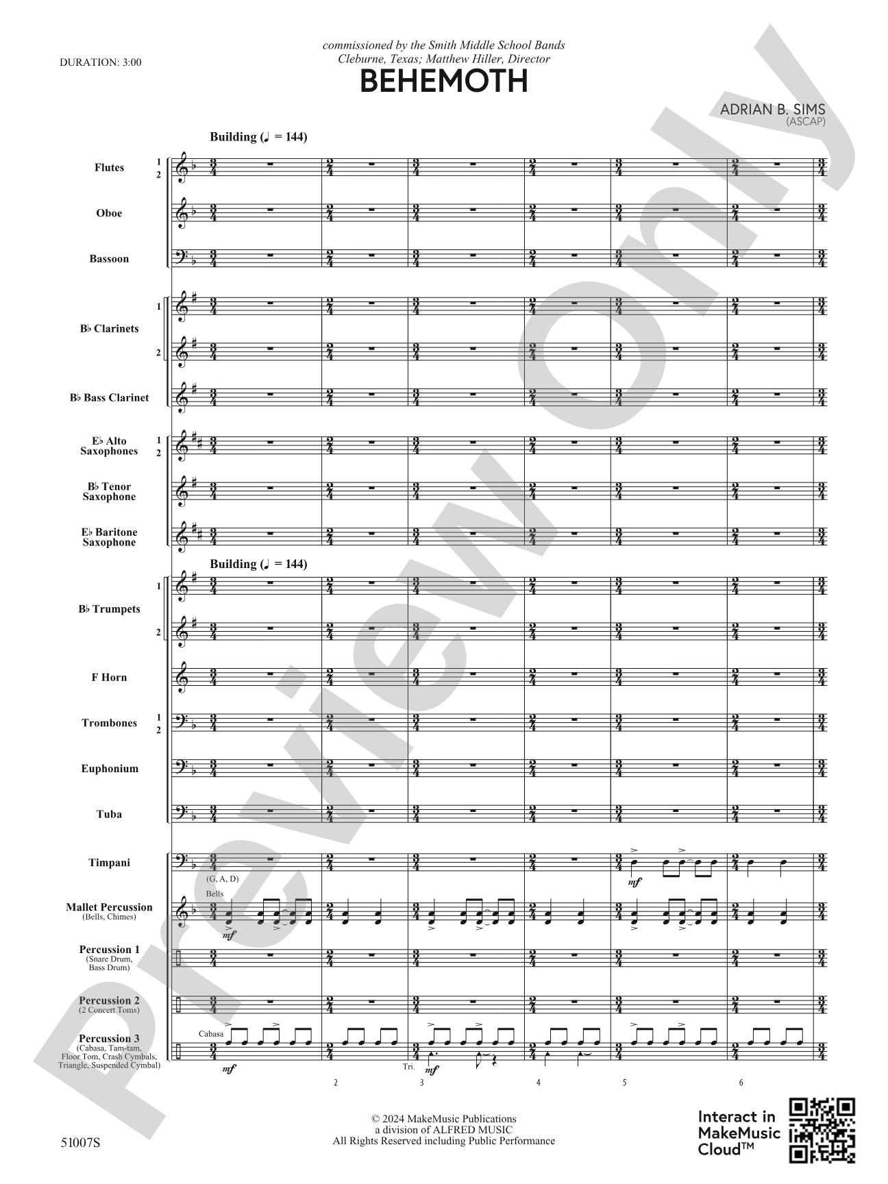 Behemoth: Concert Band Conductor Score & Parts