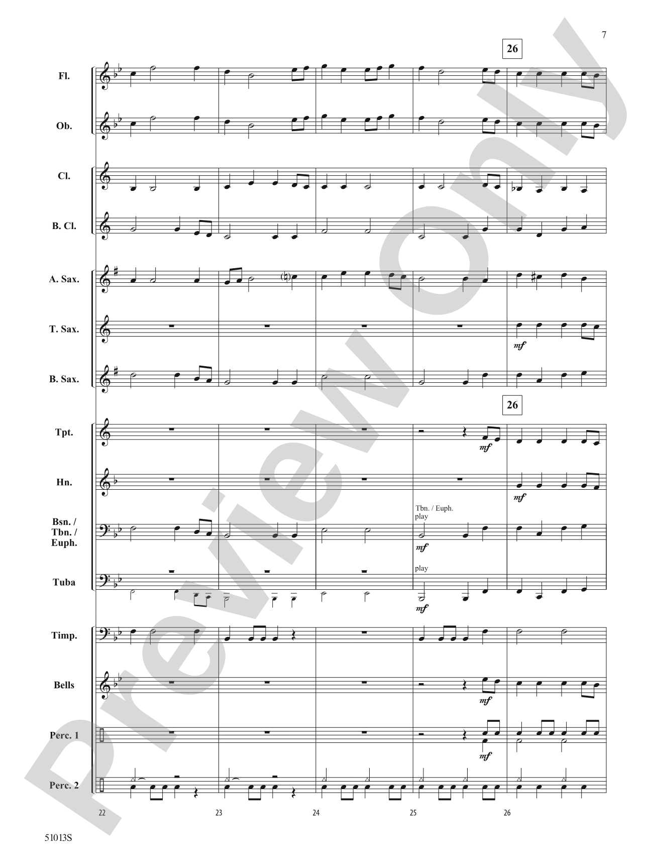Bourrée from Terpsichore: Concert Band Conductor Score & Parts