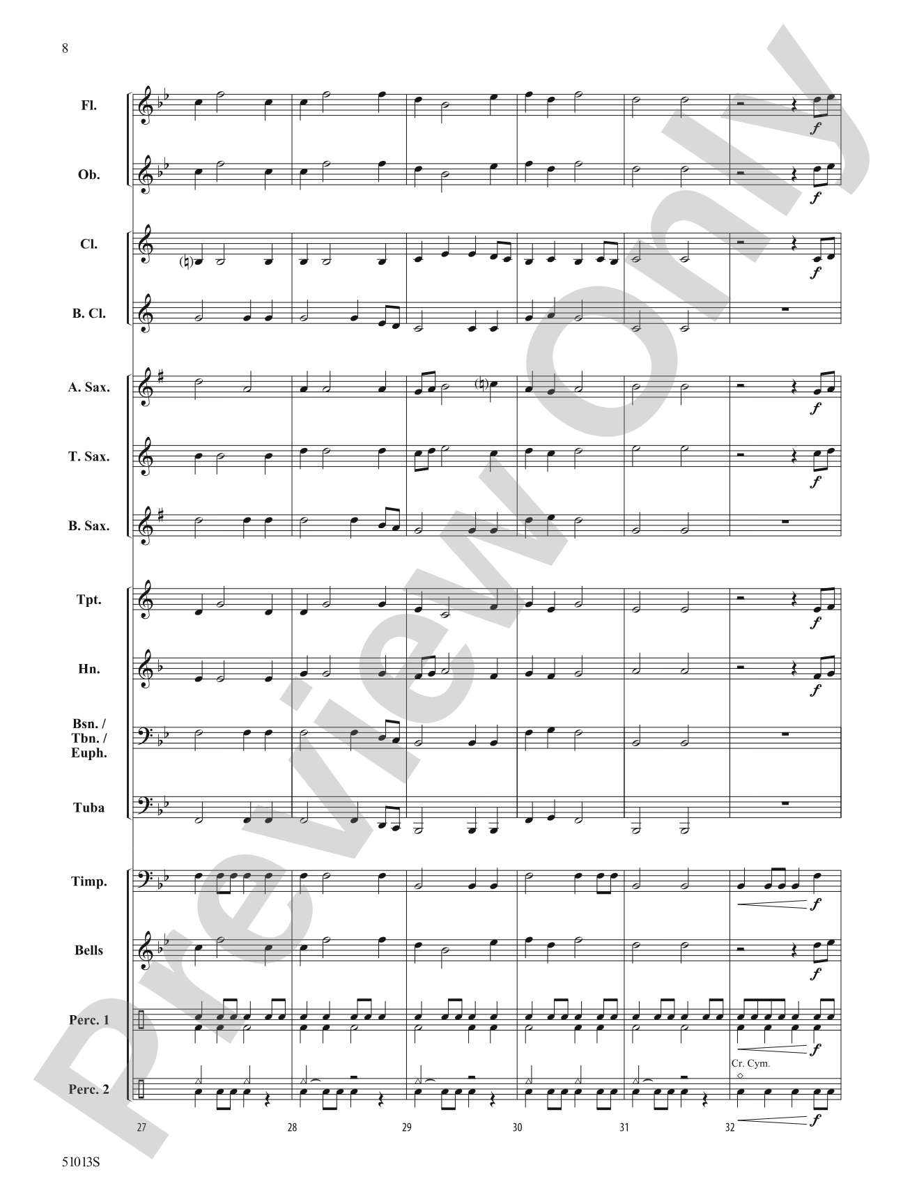 Bourrée from Terpsichore: Concert Band Conductor Score & Parts