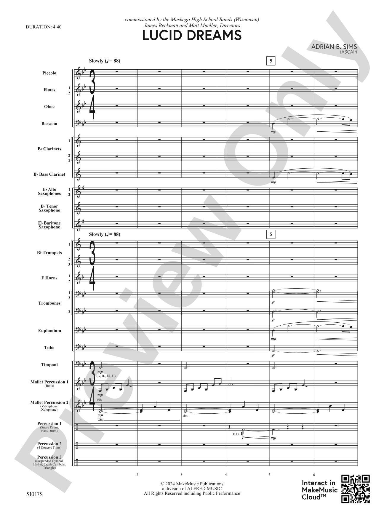 Lucid Dreams: Concert Band Conductor Score & Parts