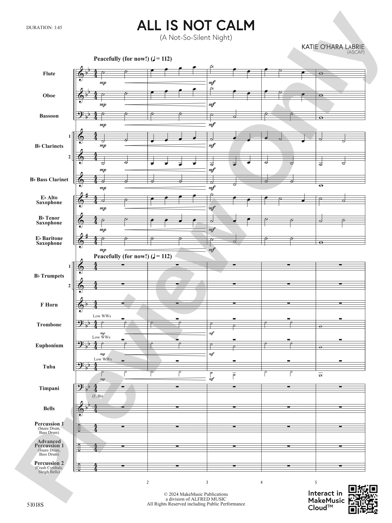 All is NOT Calm: Score