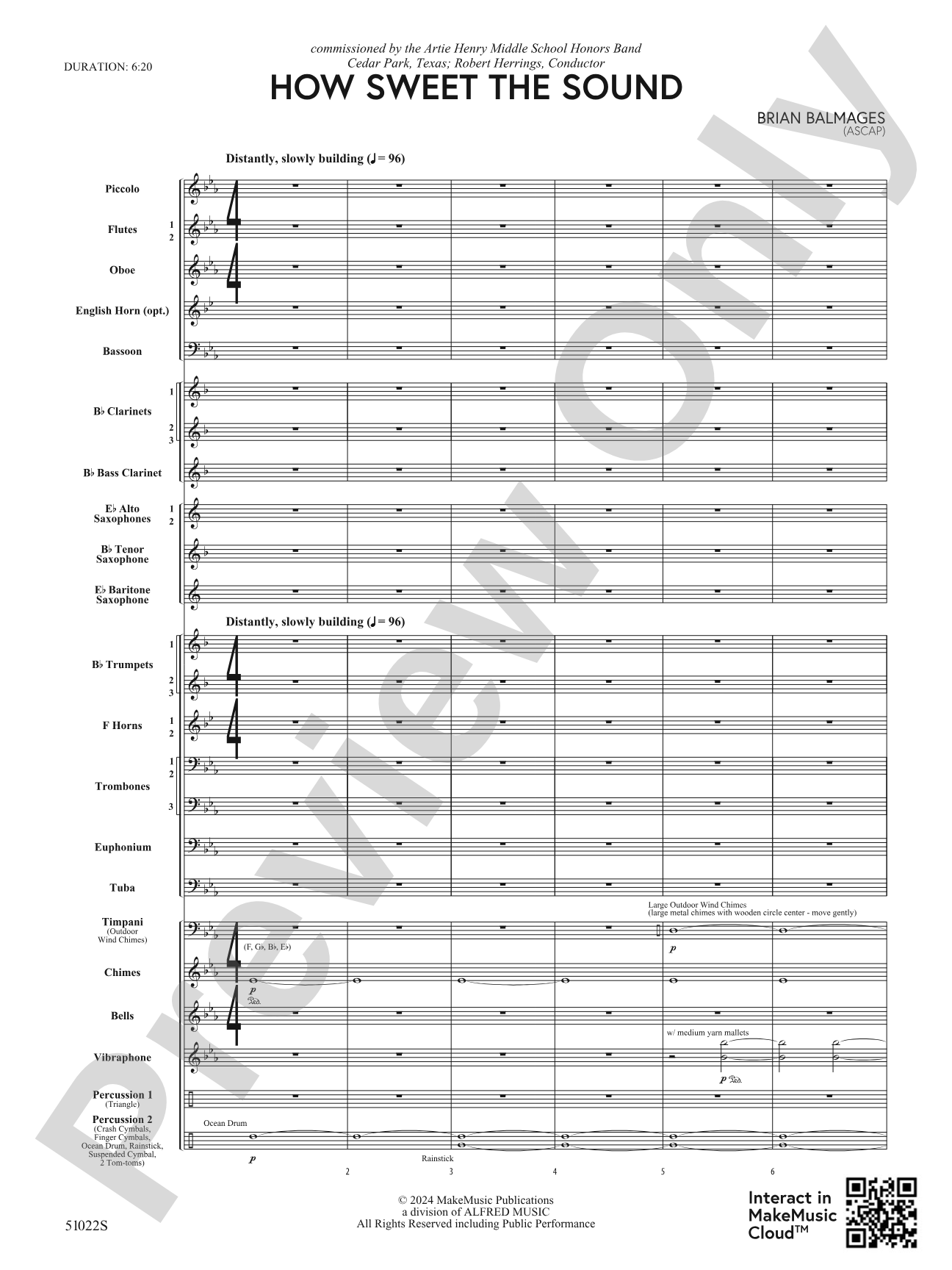 How Sweet the Sound: Concert Band Conductor Score & Parts