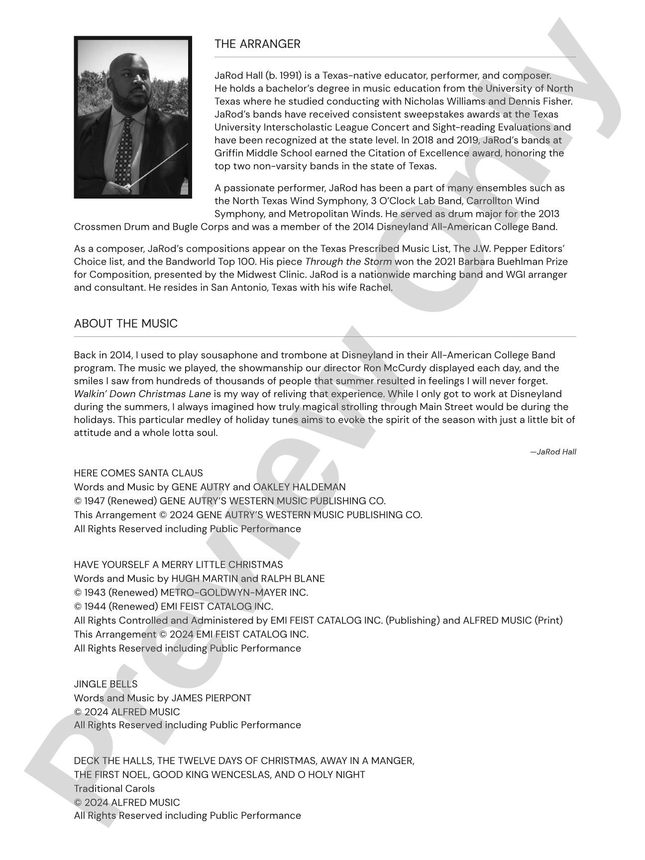 Walkin' Down Christmas Lane: Concert Band Conductor Score & Parts