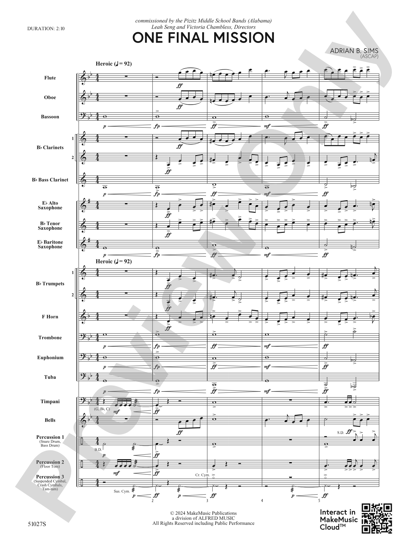 One Final Mission: Concert Band Conductor Score & Parts