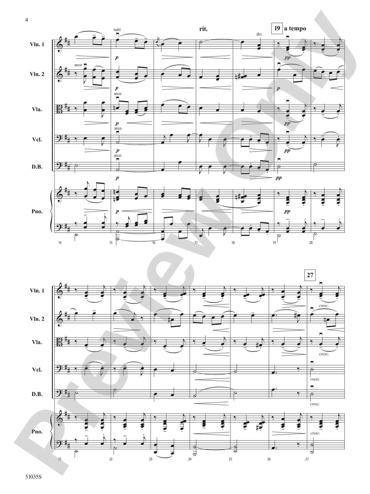 Salut d'Amour: Score