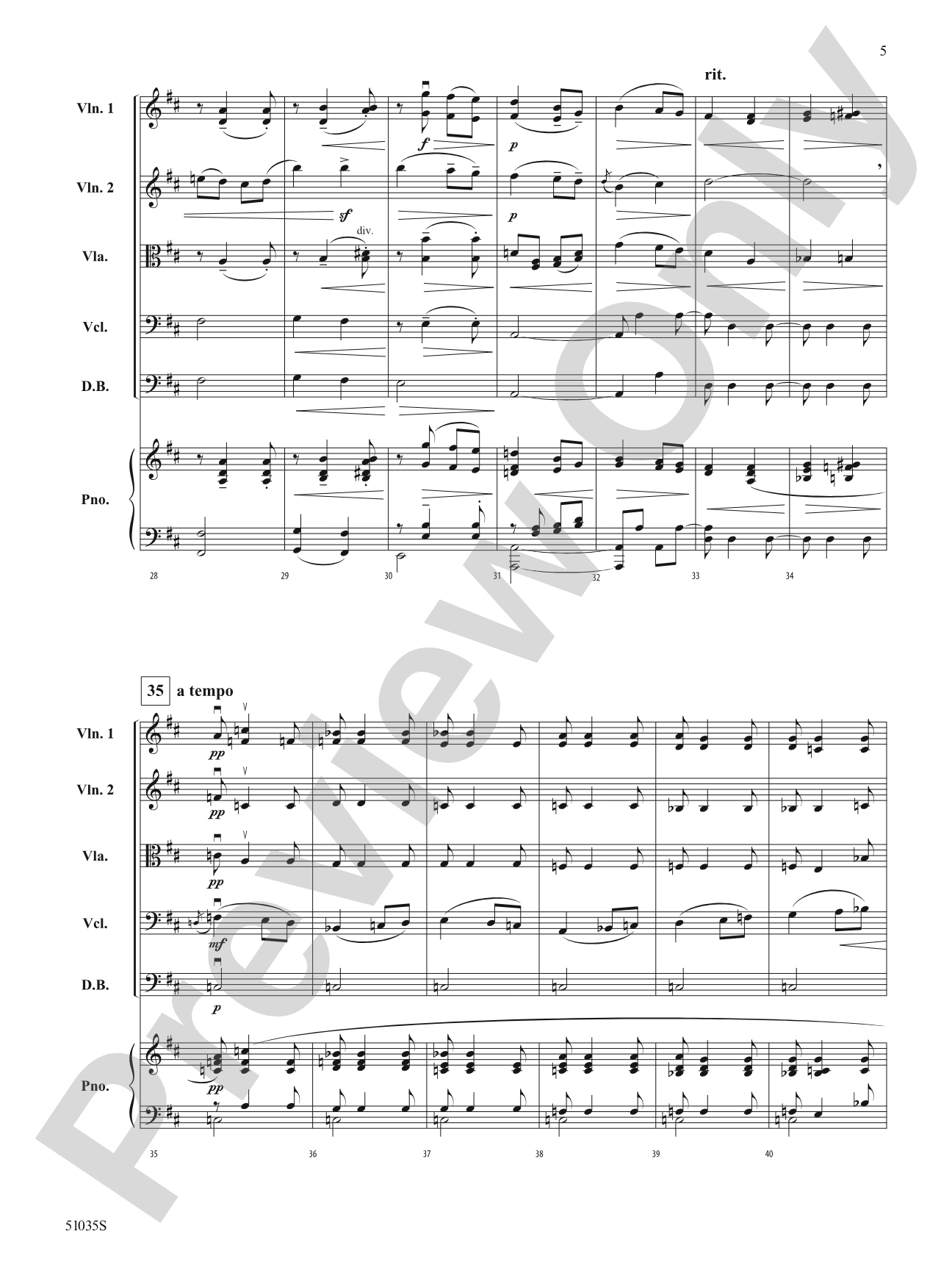 Salut d'Amour: Score