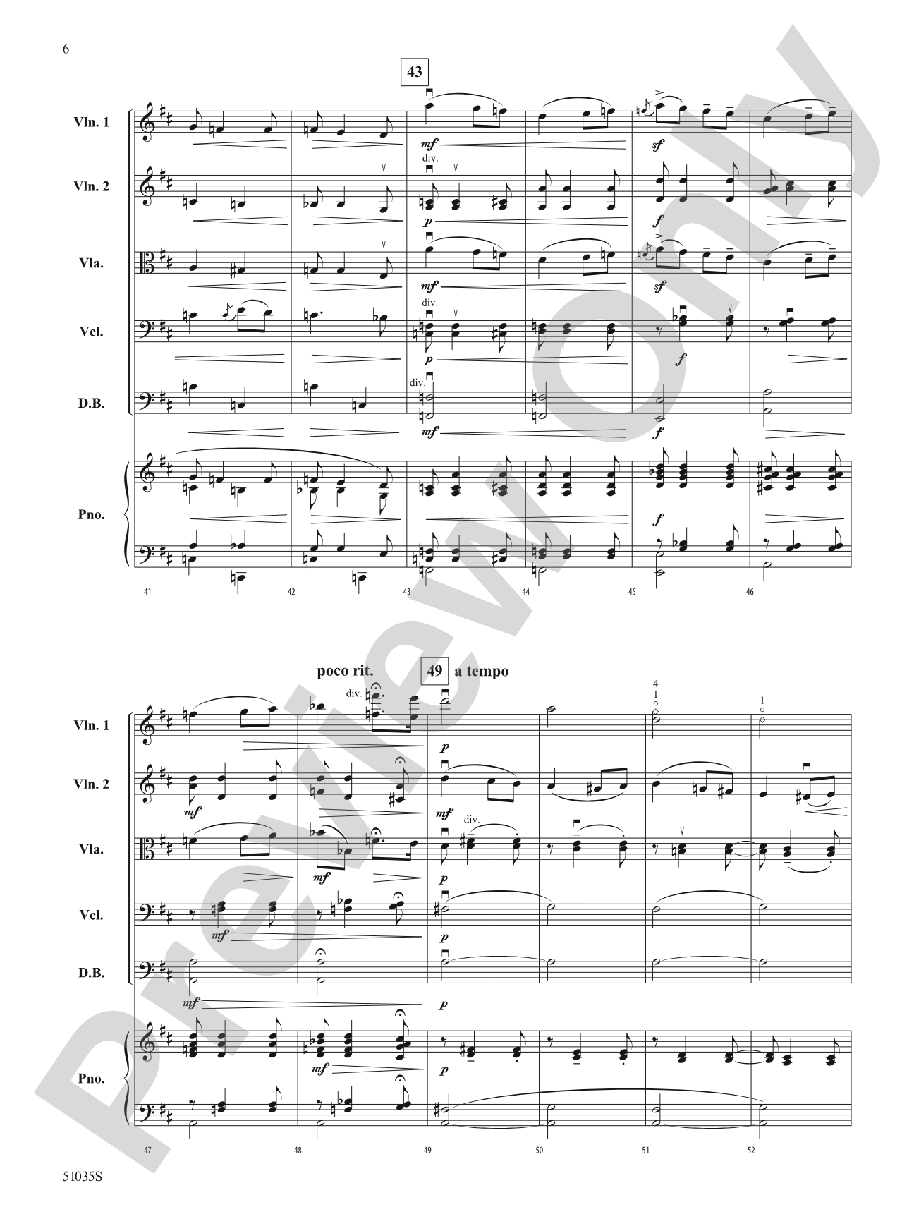 Salut d'Amour: Score