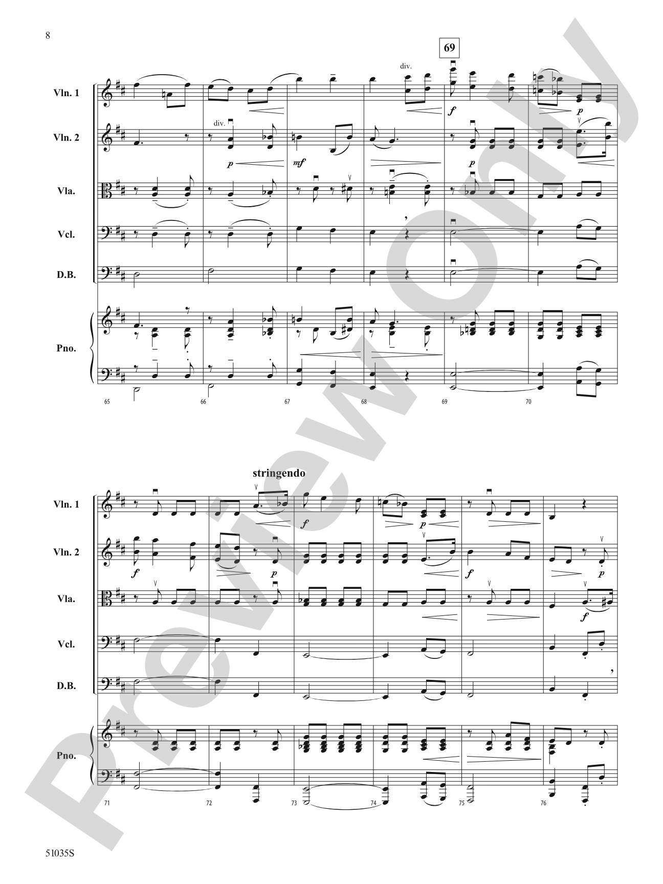 Salut d'Amour: Score