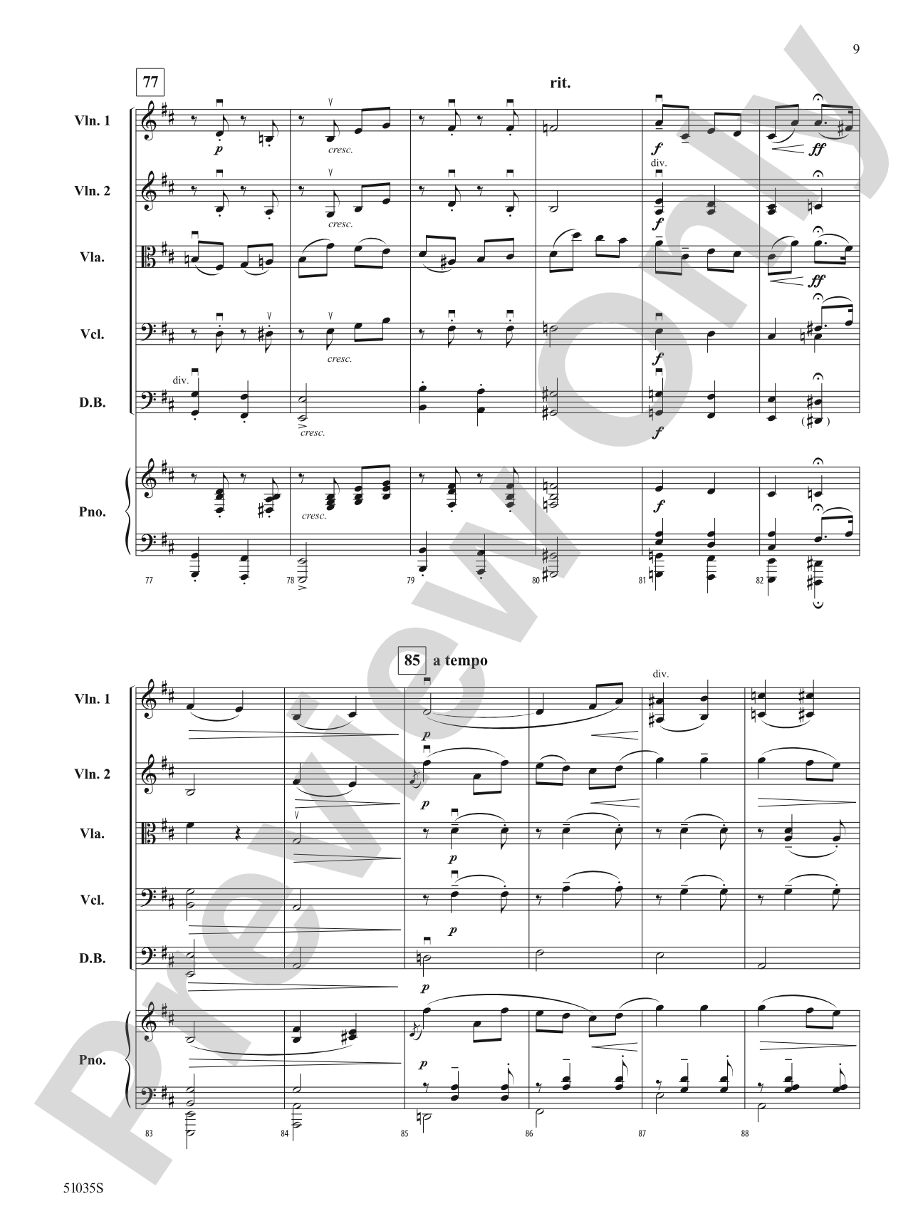 Salut d'Amour: Score