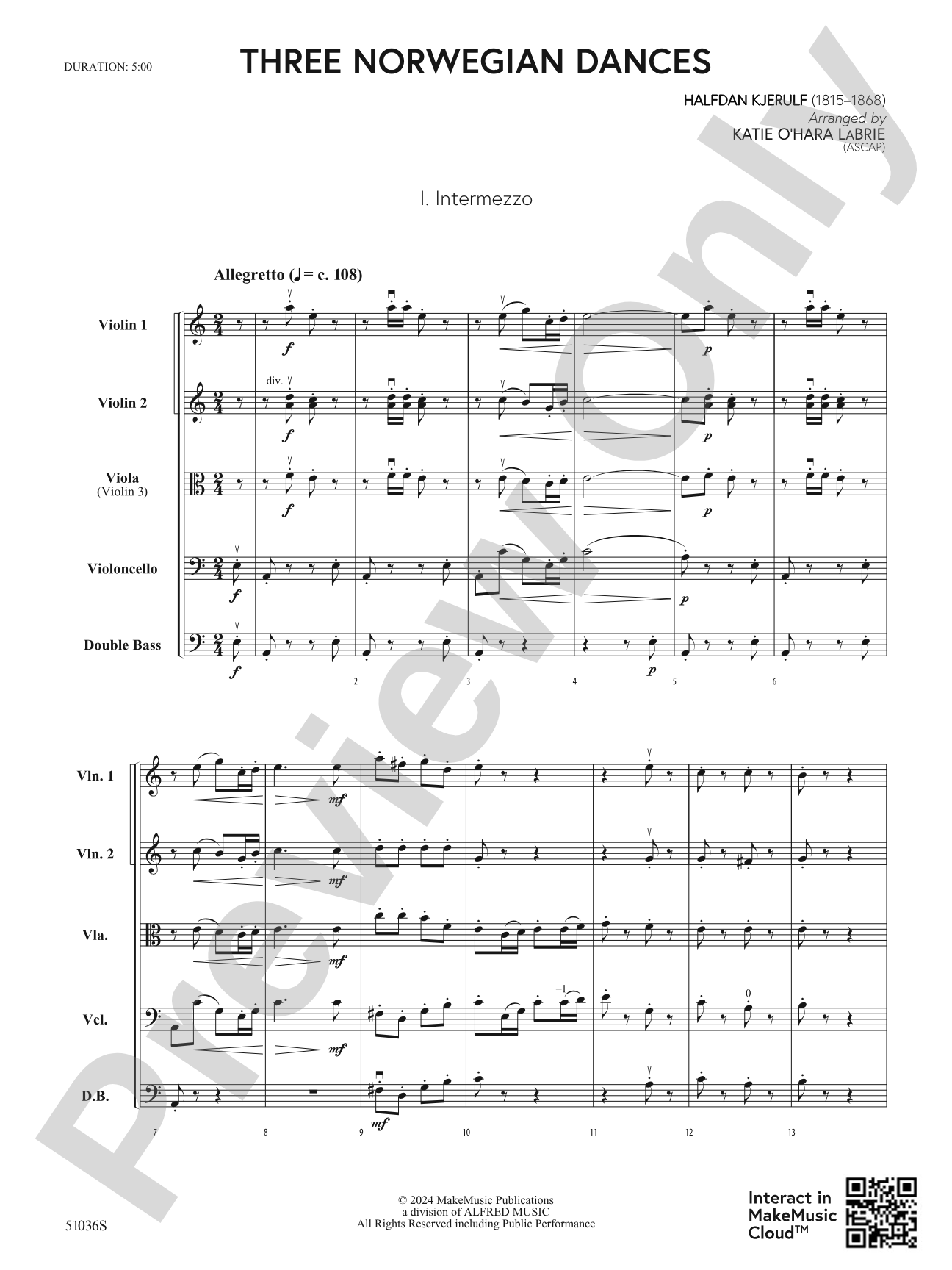 Three Norwegian Dances: String Orchestra Conductor Score & Parts