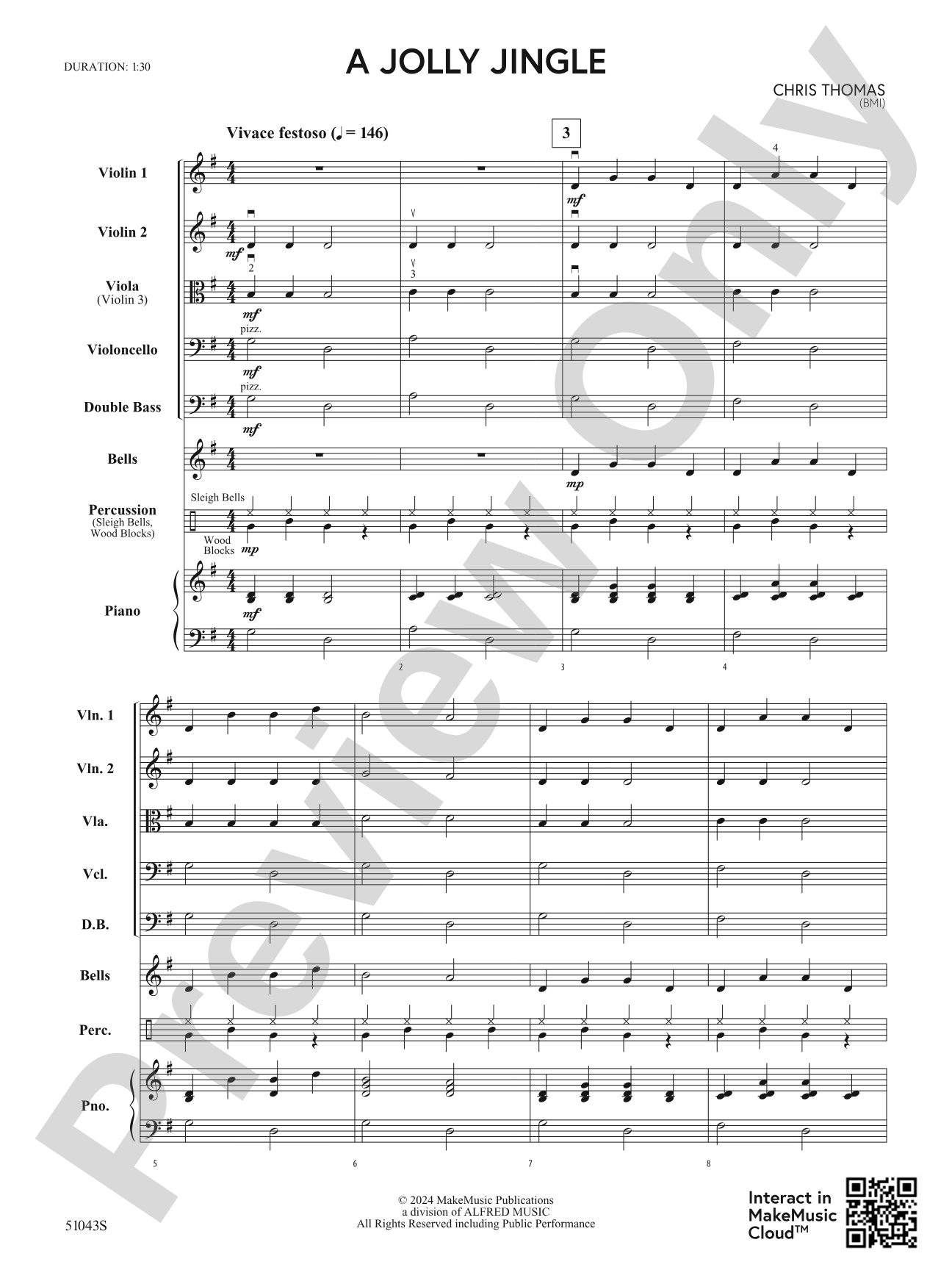 A Jolly Jingle: String Orchestra Conductor Score & Parts